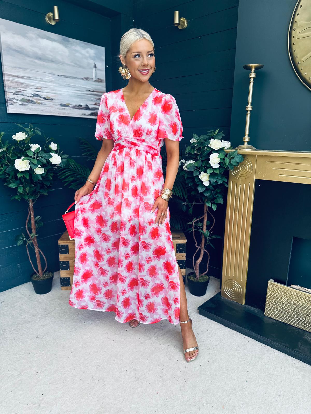 Jamie Banded Midi Dress Rouge