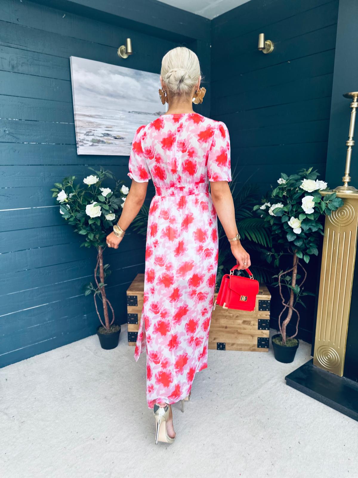 Jamie Banded Midi Dress Rouge
