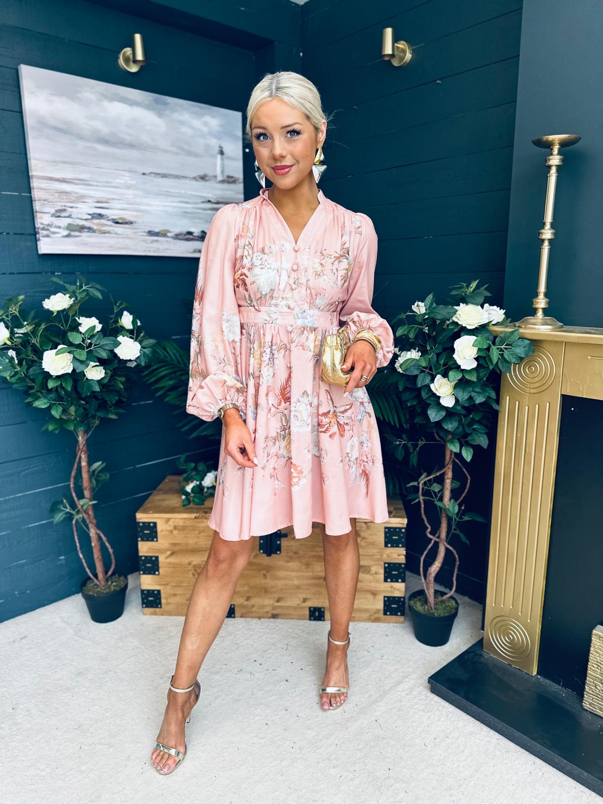 Leanne Detailed Occasion Dress Blush