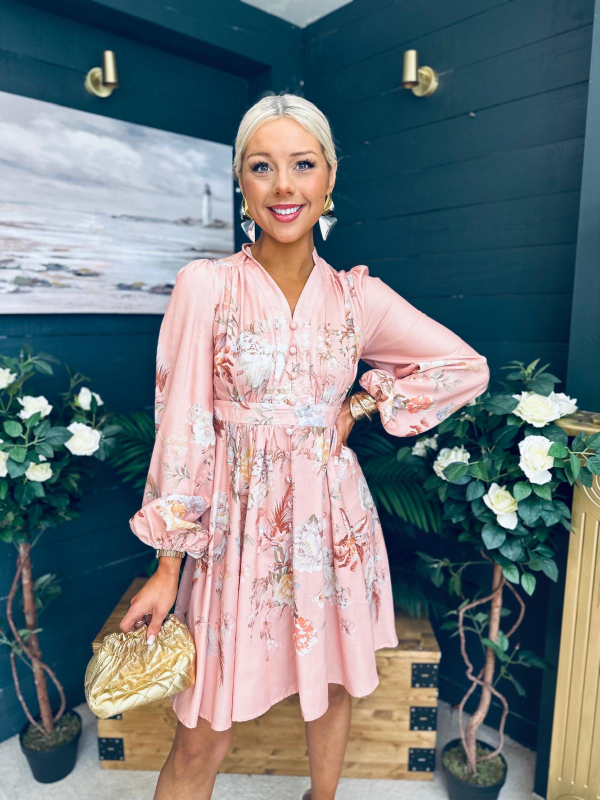 Leanne Detailed Occasion Dress Blush