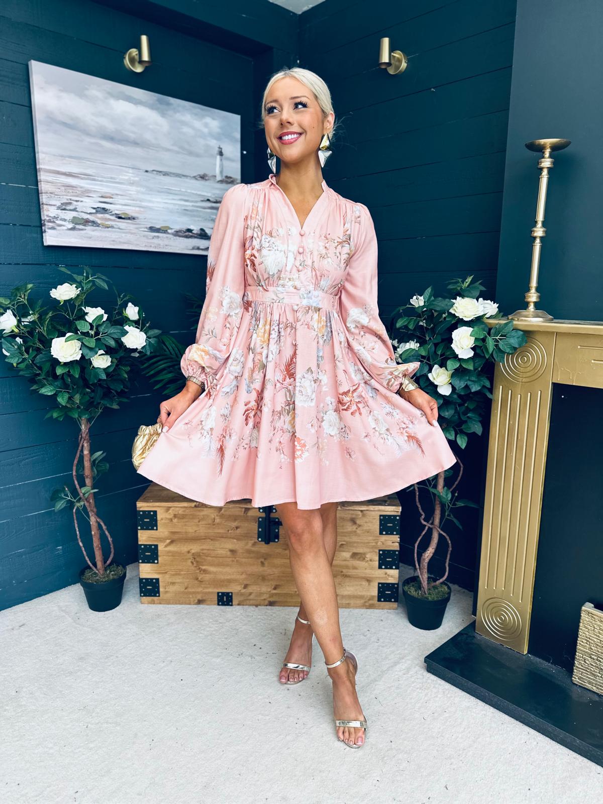Leanne Detailed Occasion Dress Blush