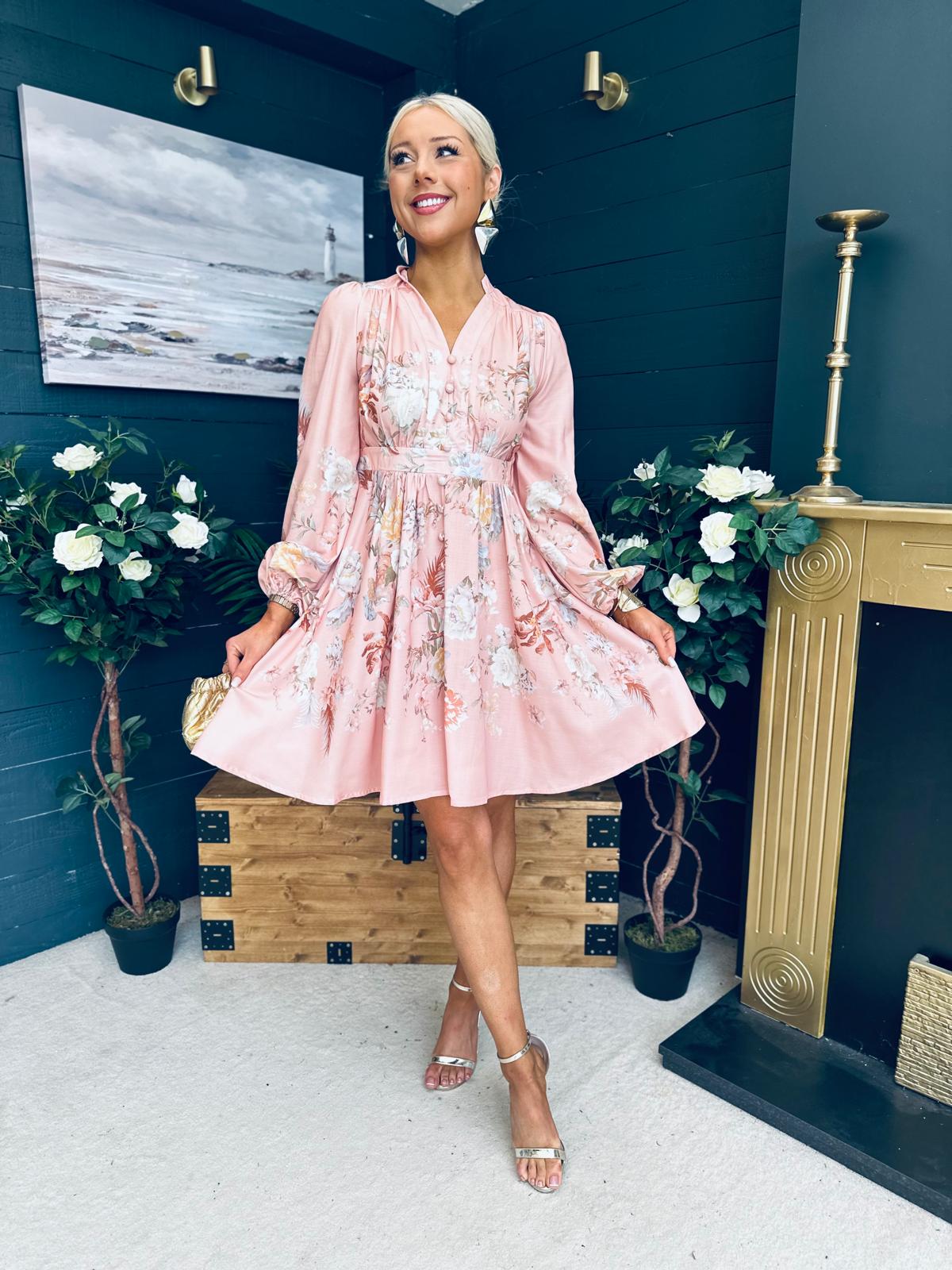 Leanne Detailed Occasion Dress Blush