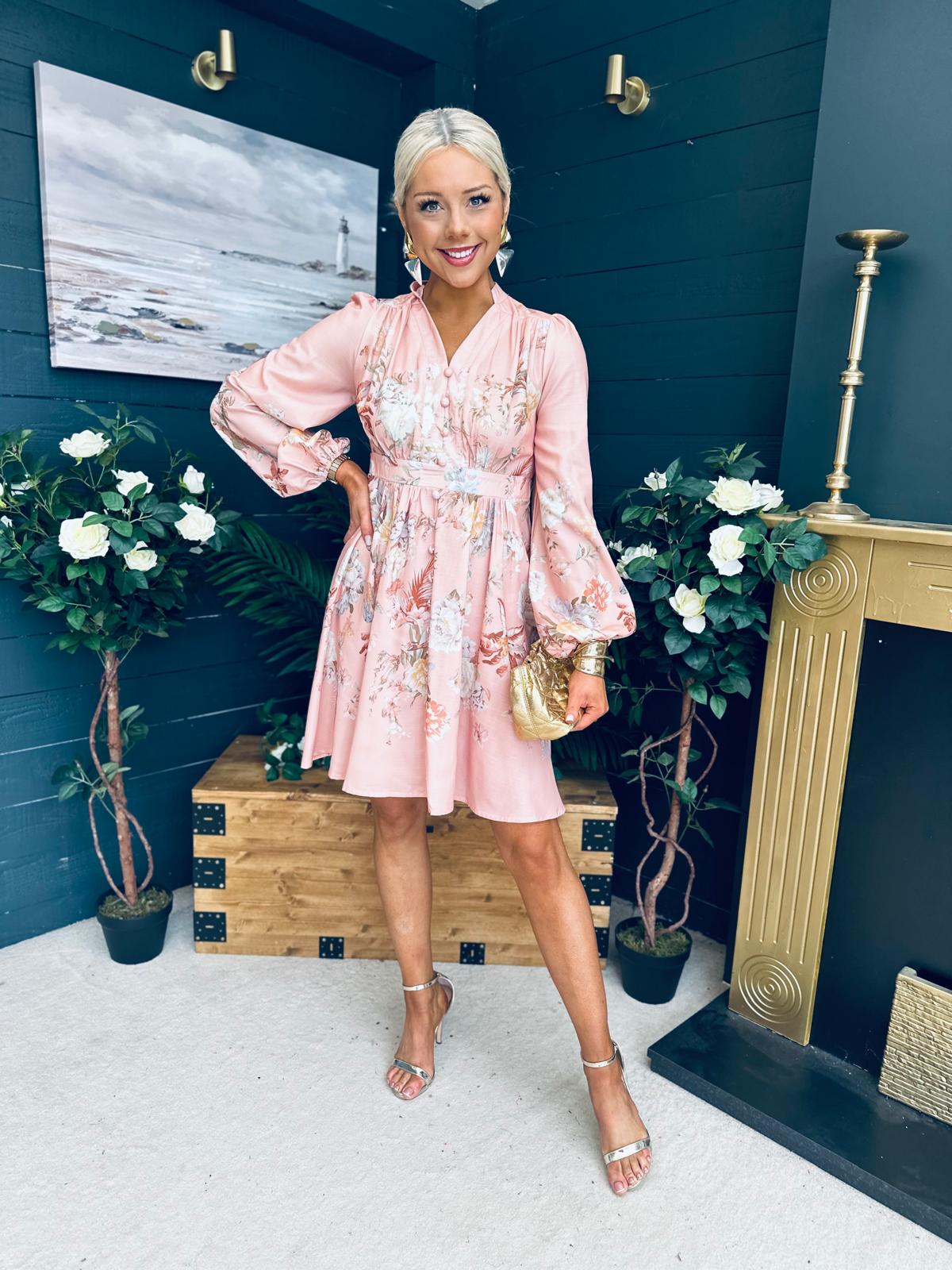 Leanne Detailed Occasion Dress Blush