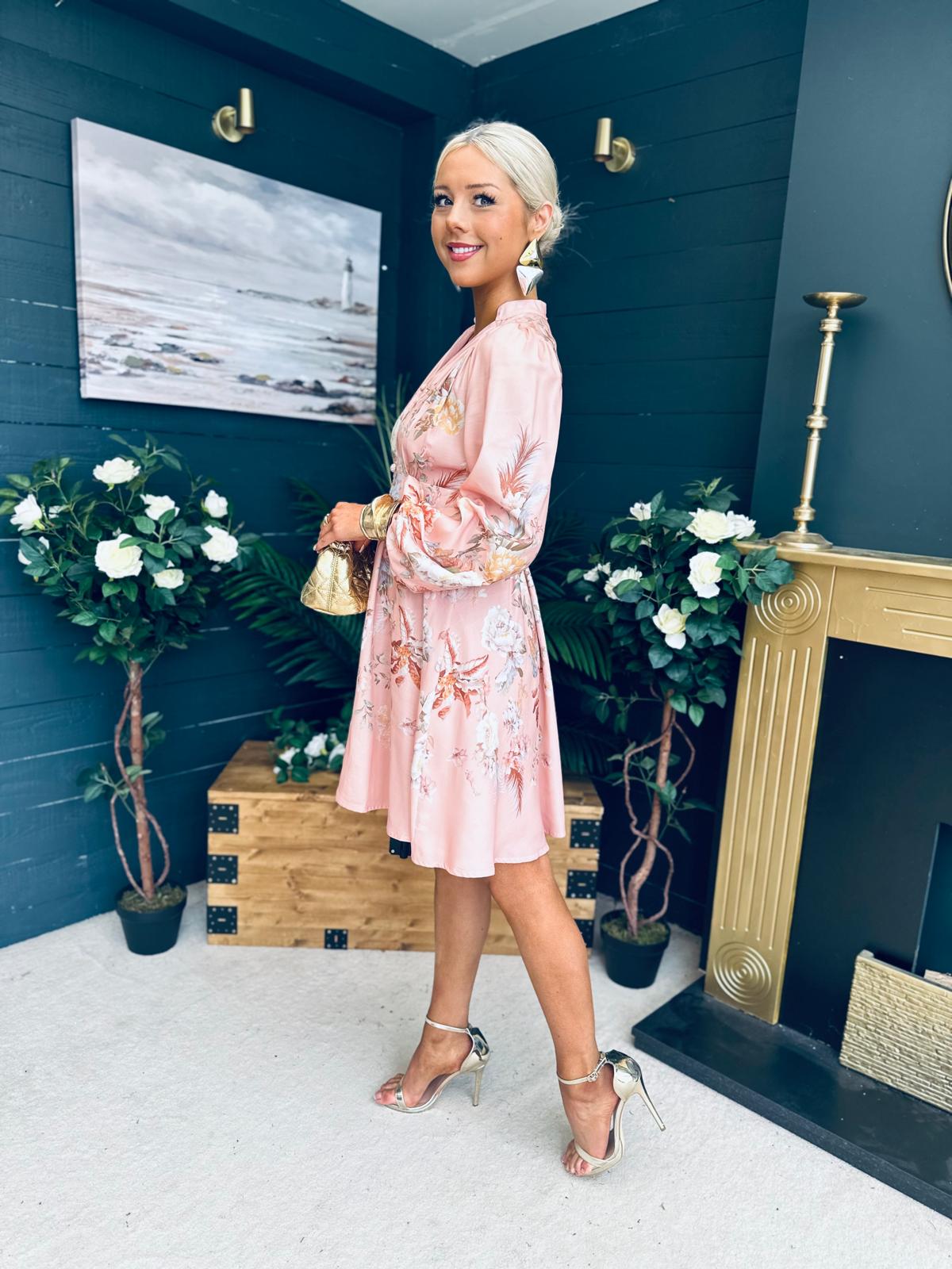 Leanne Detailed Occasion Dress Blush
