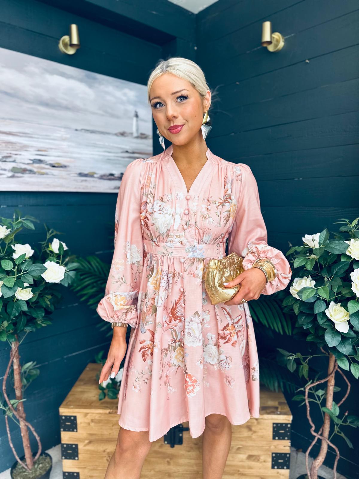 Leanne Detailed Occasion Dress Blush