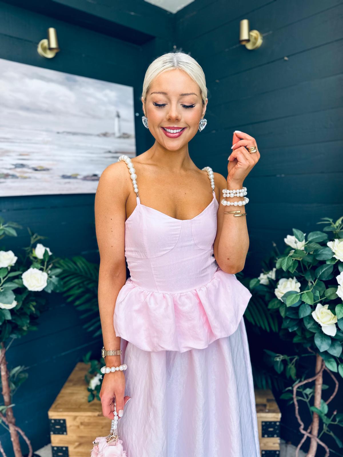 Vera Detailed Occasion Dress Pink
