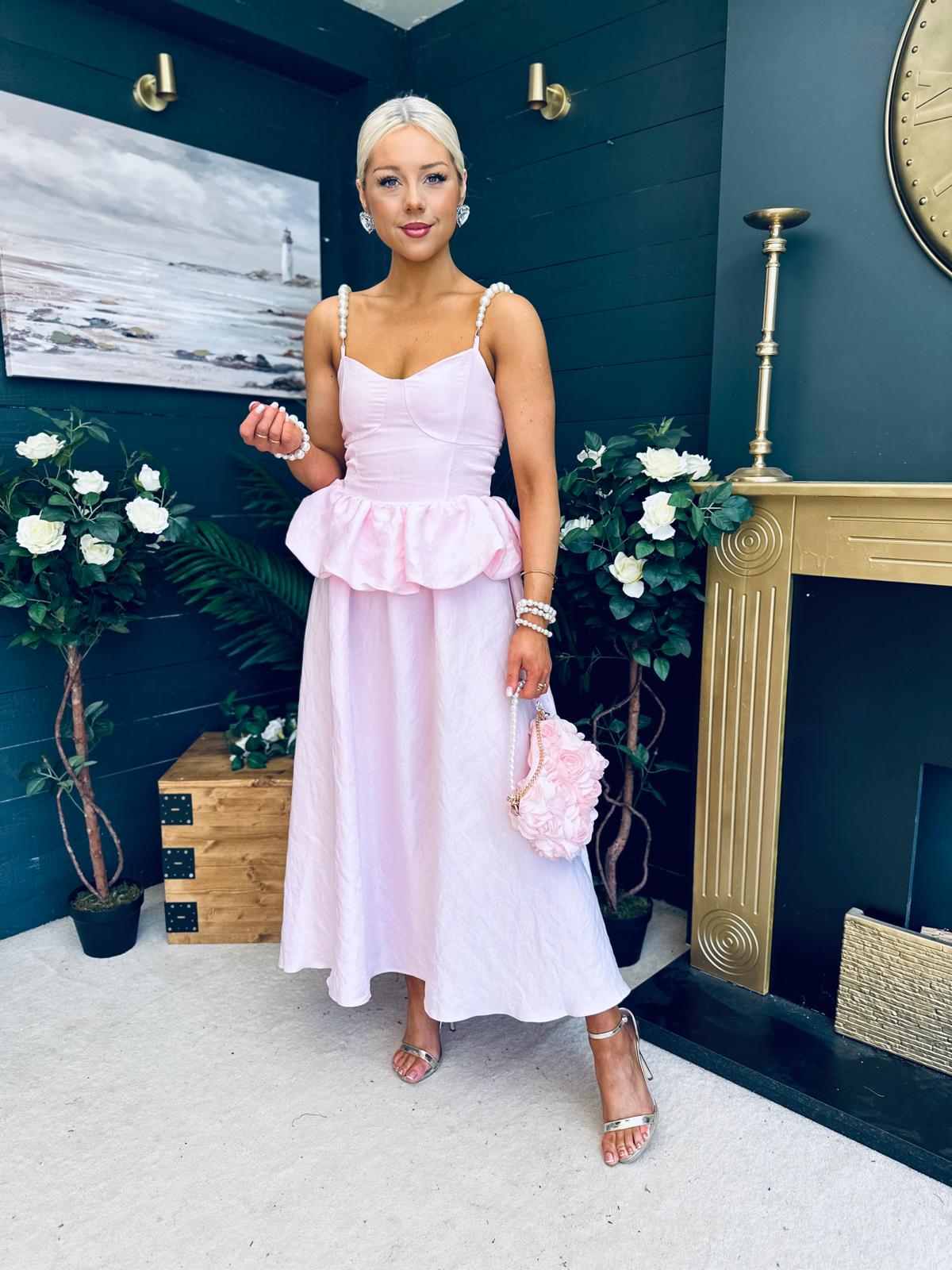 Vera Detailed Occasion Dress Pink