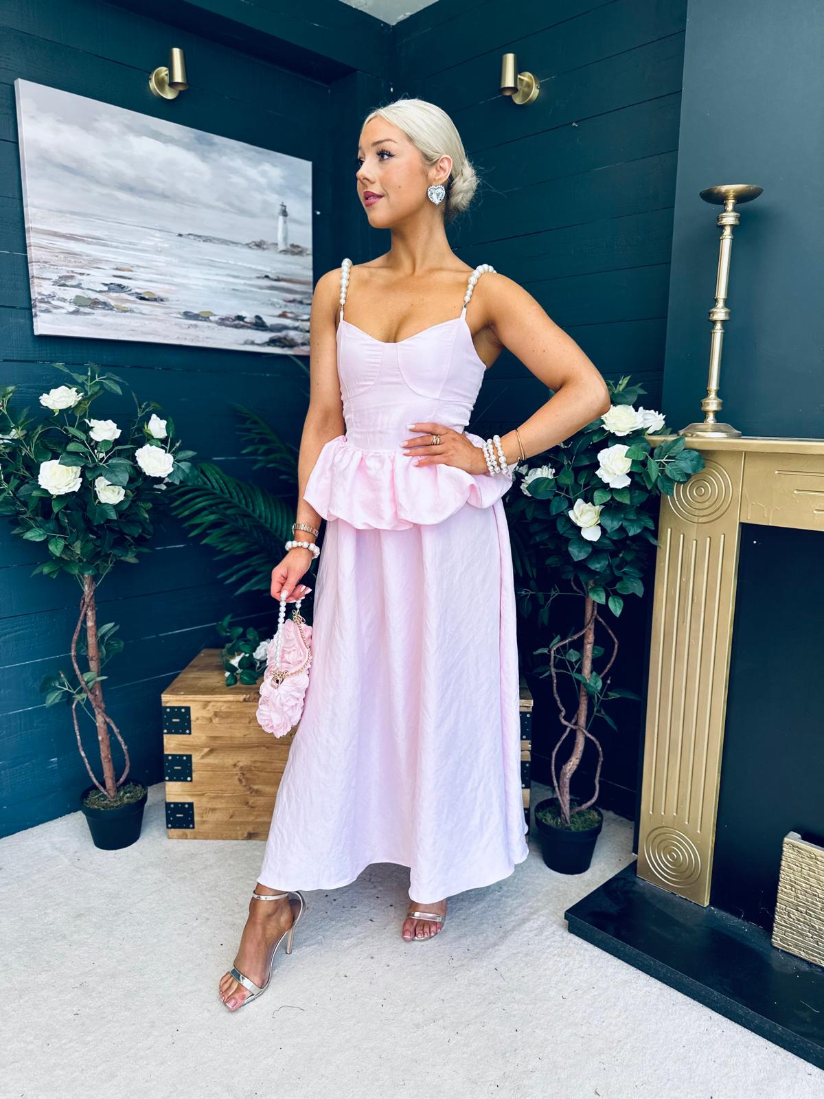 Vera Detailed Occasion Dress Pink