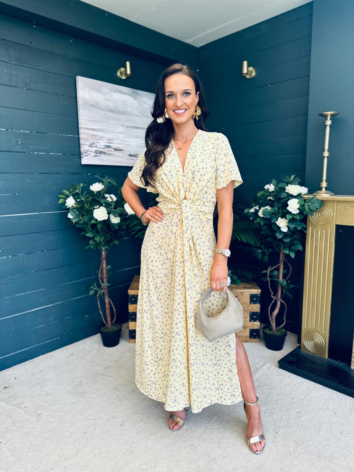 Mairead Banded Midi Dress Yellow