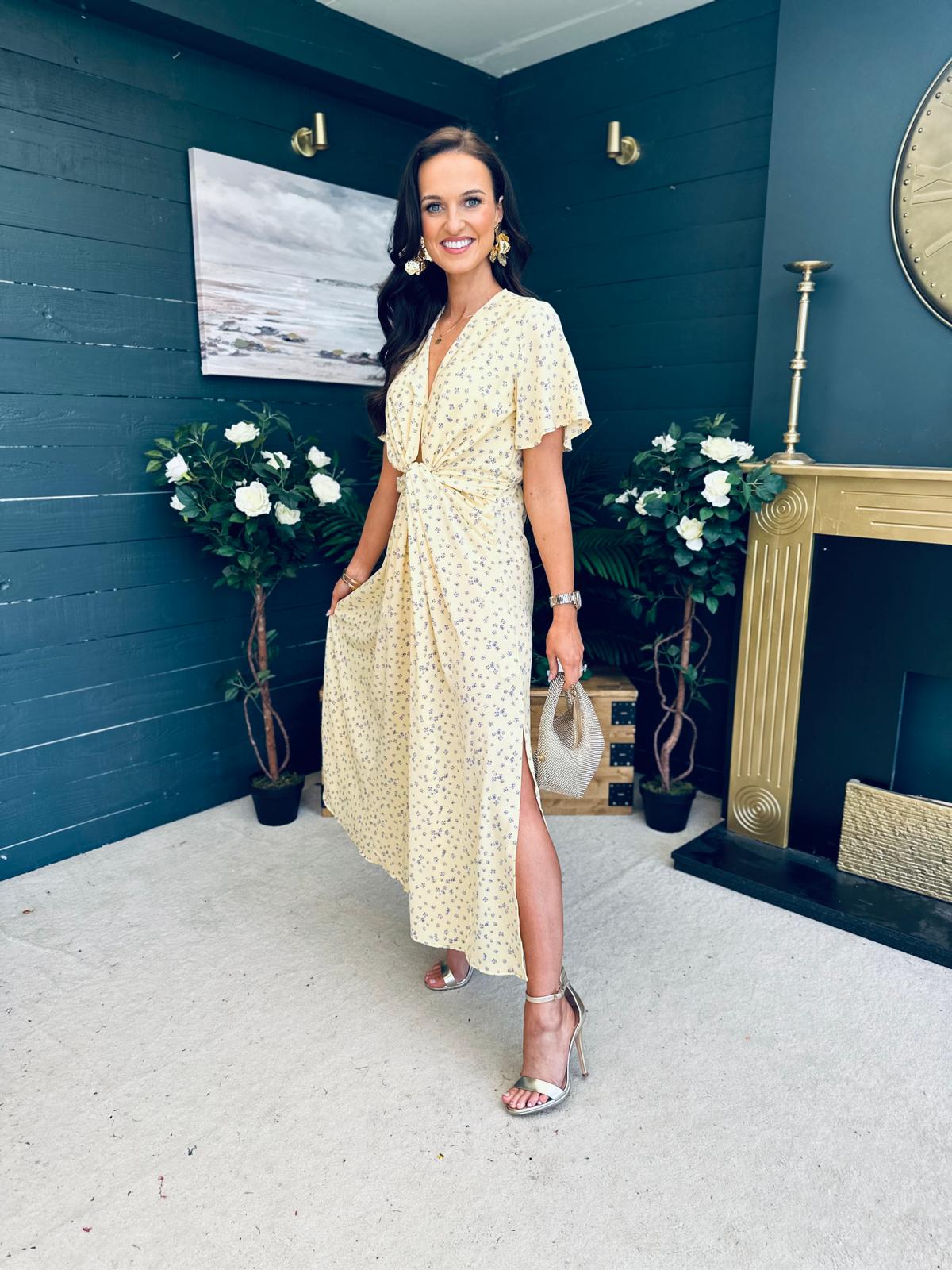 Mairead Banded Midi Dress Yellow