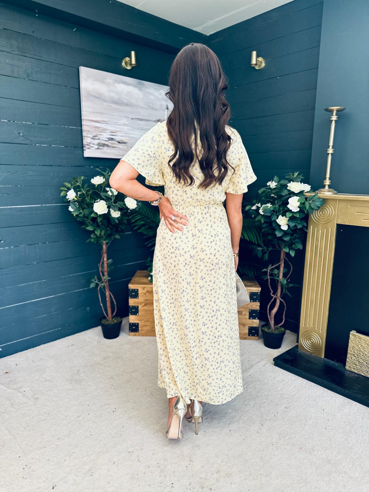 Mairead Banded Midi Dress Yellow