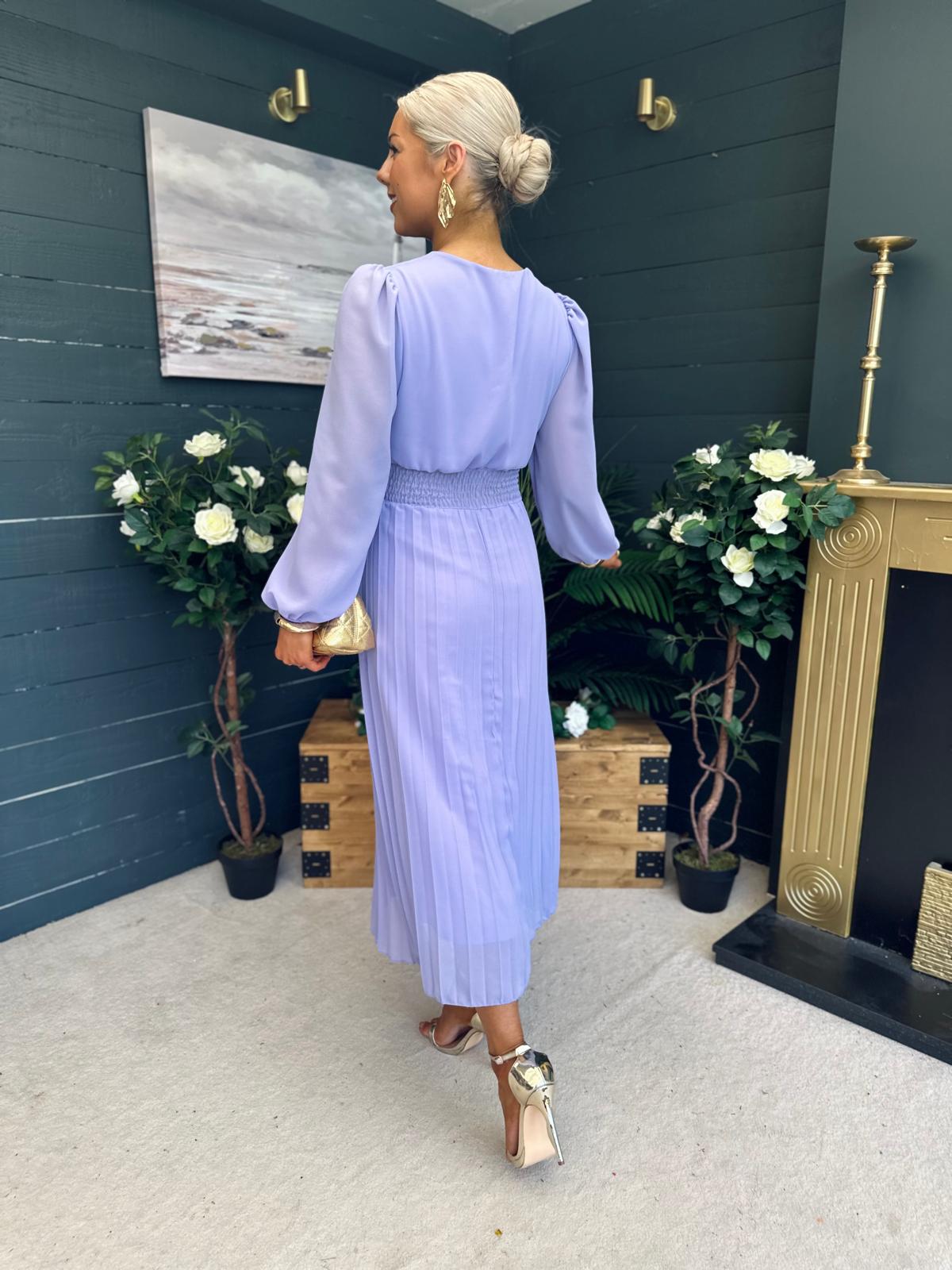 Blaire Banded Midi Dress Lavender
