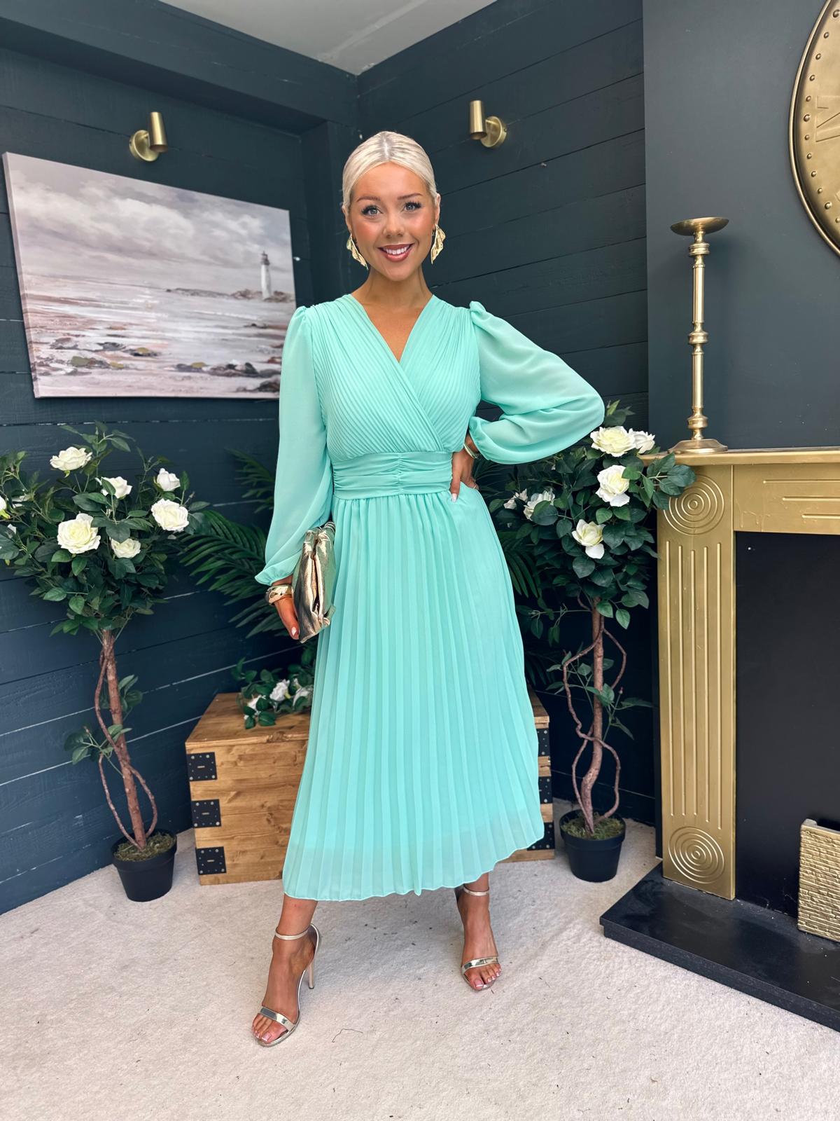 Blaire Banded Midi Dress Pastel