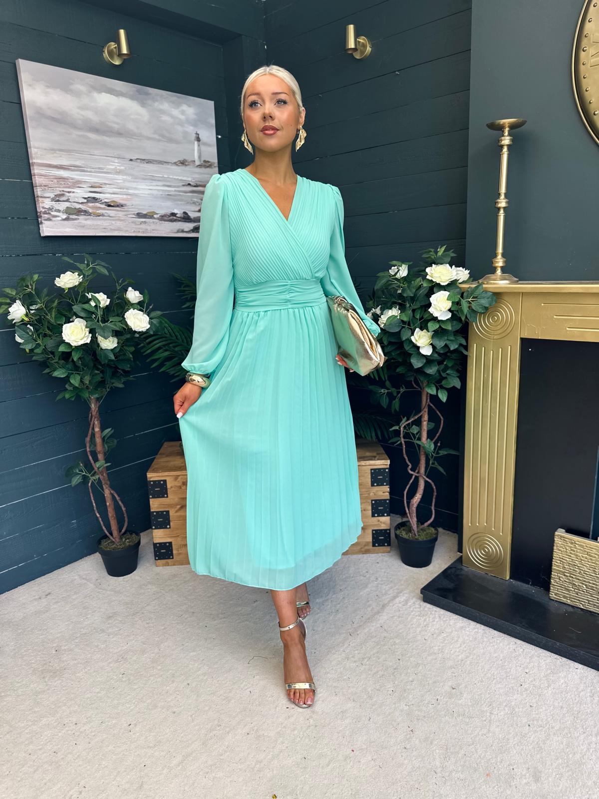 Blaire Banded Midi Dress Pastel