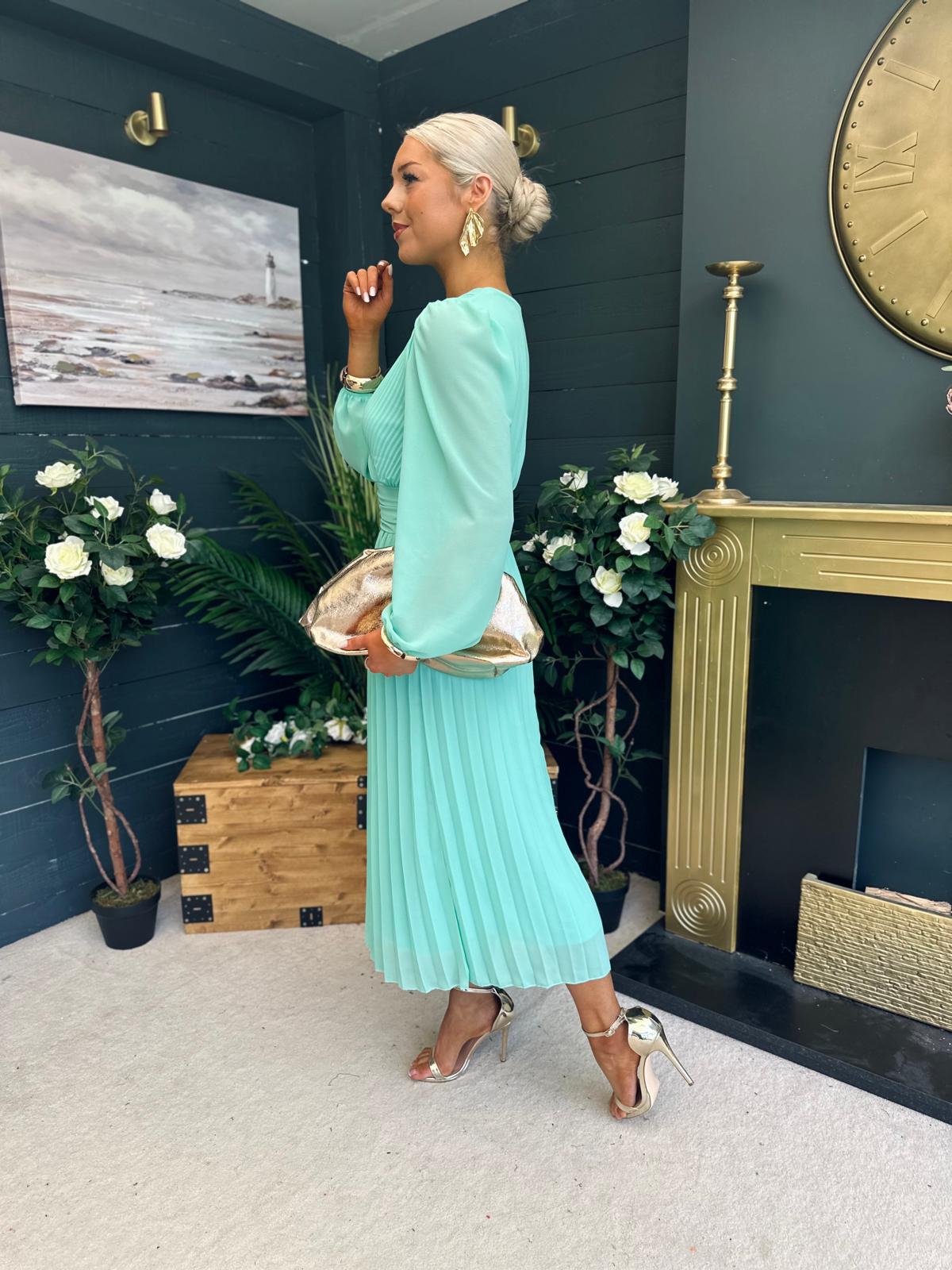 Blaire Banded Midi Dress Pastel