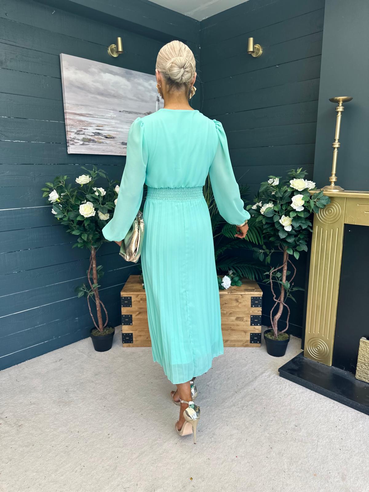 Blaire Banded Midi Dress Pastel