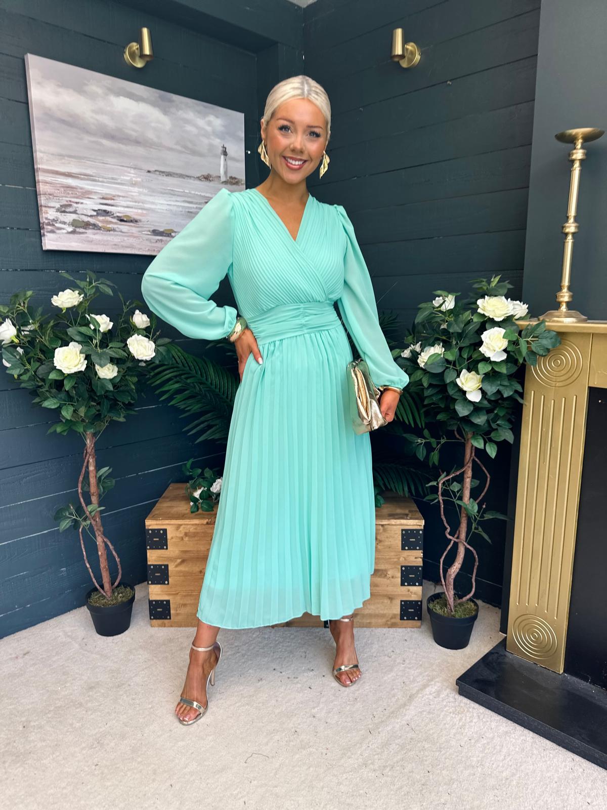 Blaire Banded Midi Dress Pastel