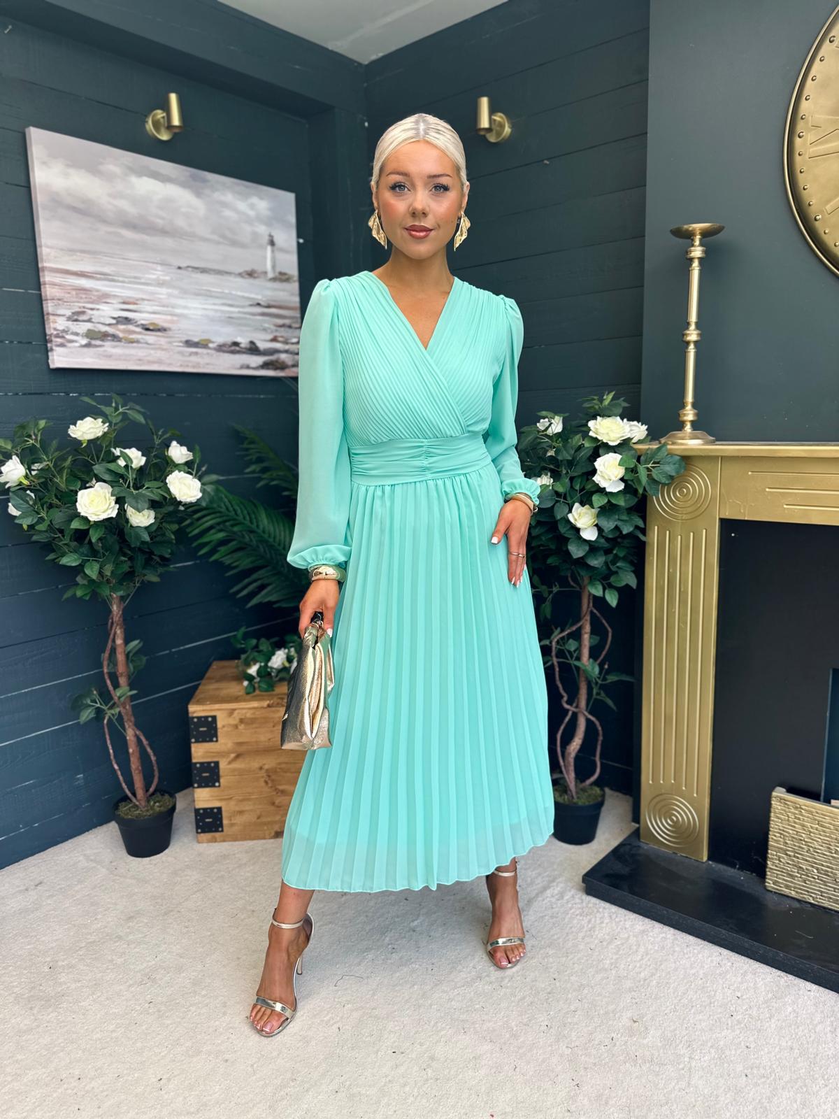 Blaire Banded Midi Dress Pastel