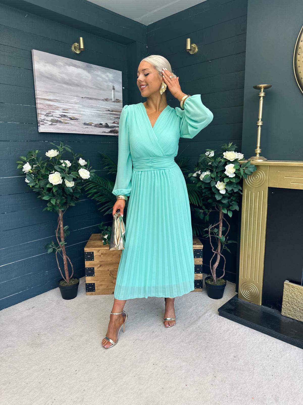 Blaire Banded Midi Dress Pastel