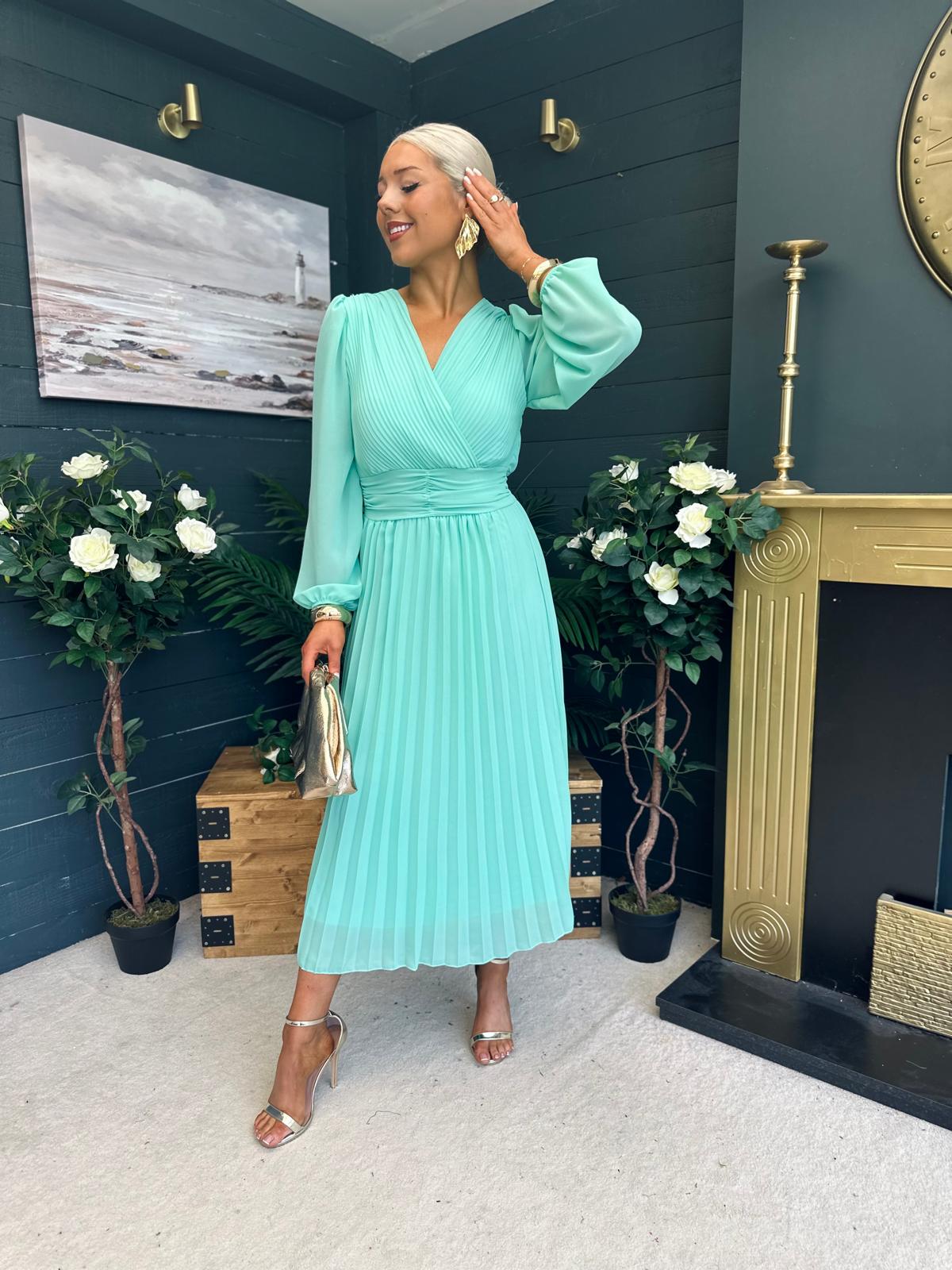 Blaire Banded Midi Dress Pastel