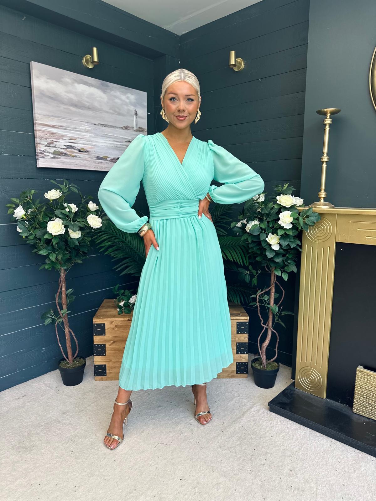 Blaire Banded Midi Dress Pastel