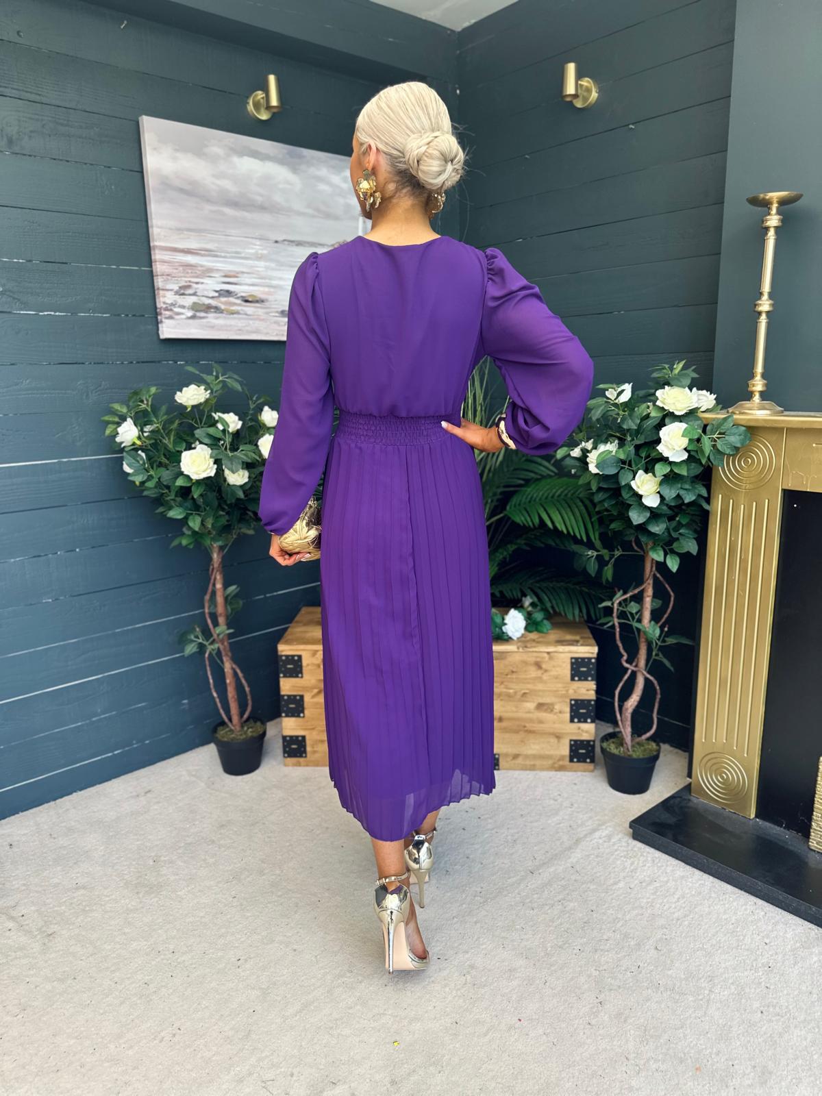 Blaire Banded Midi Dress Violet