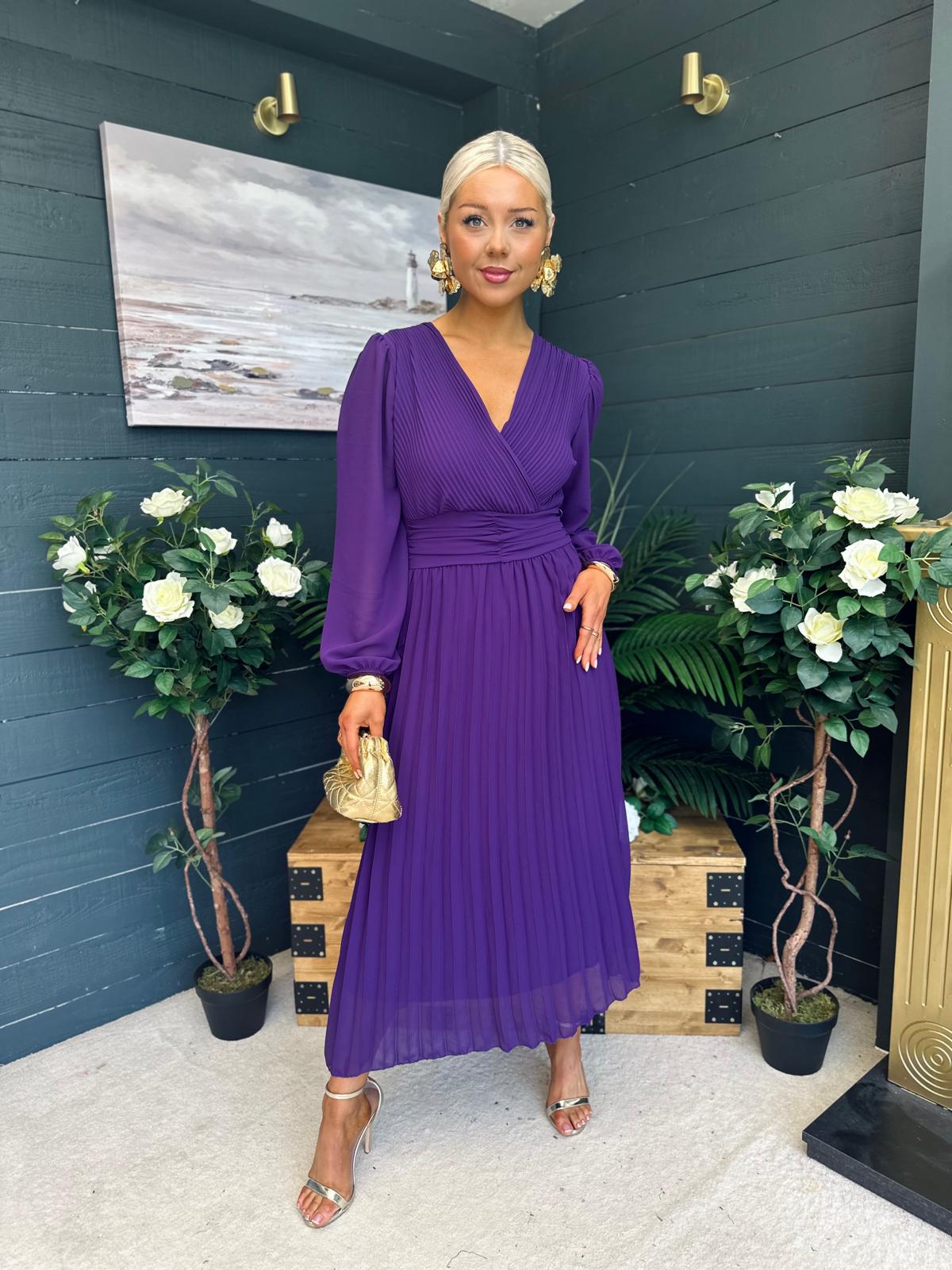 Blaire Banded Midi Dress Violet