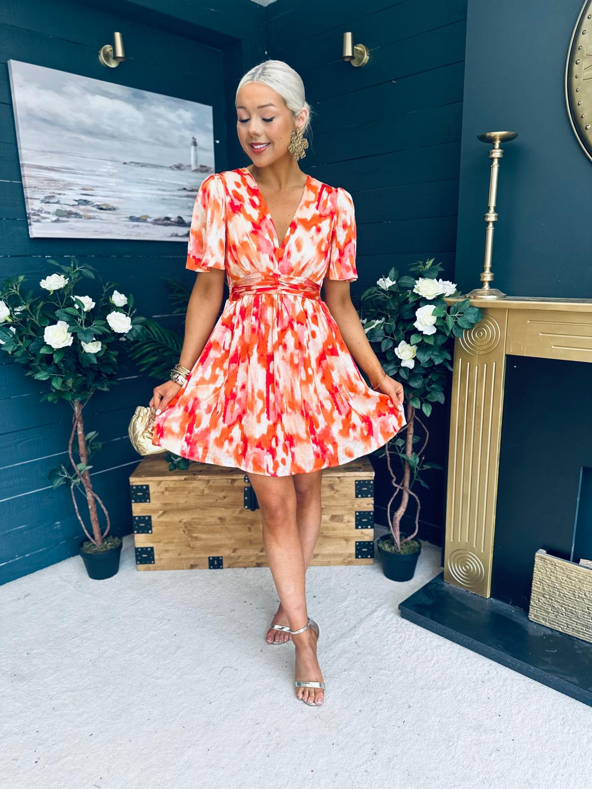 Daria Banded Mini Dress Amber