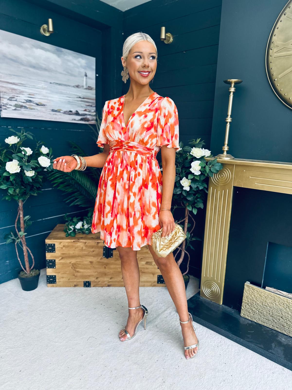 Daria Banded Mini Dress Amber