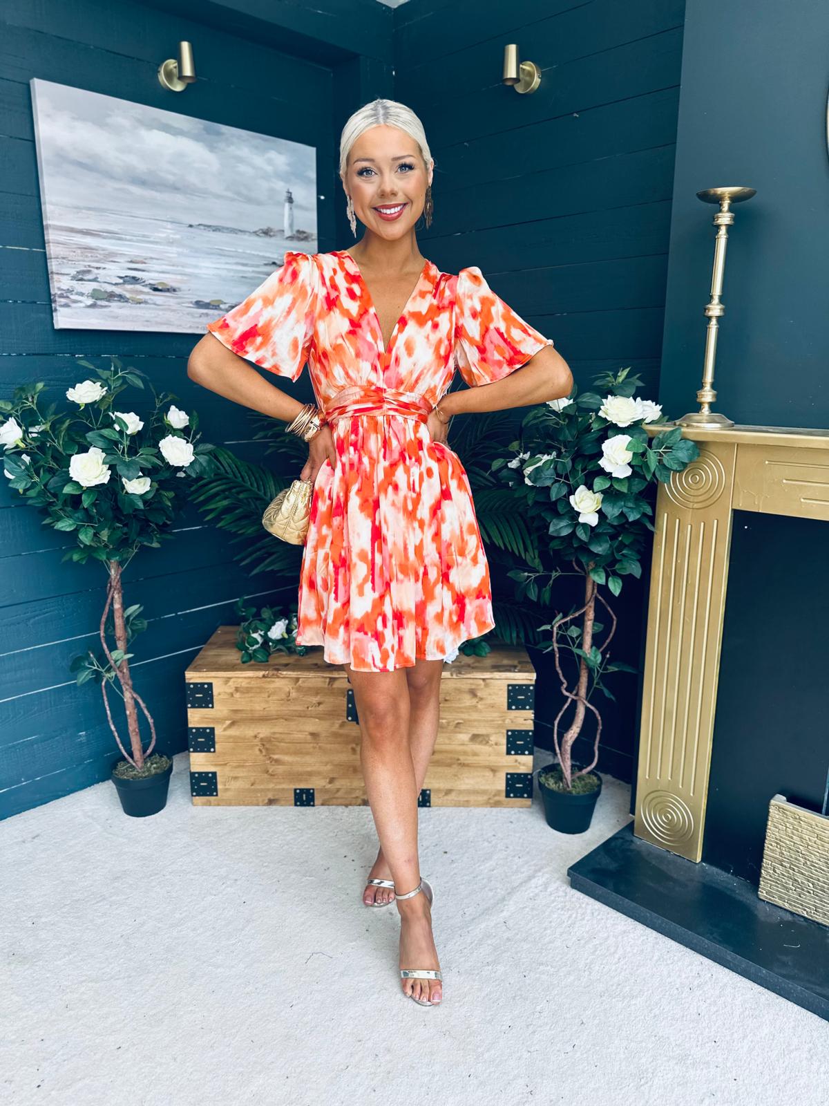 Daria Banded Mini Dress Amber