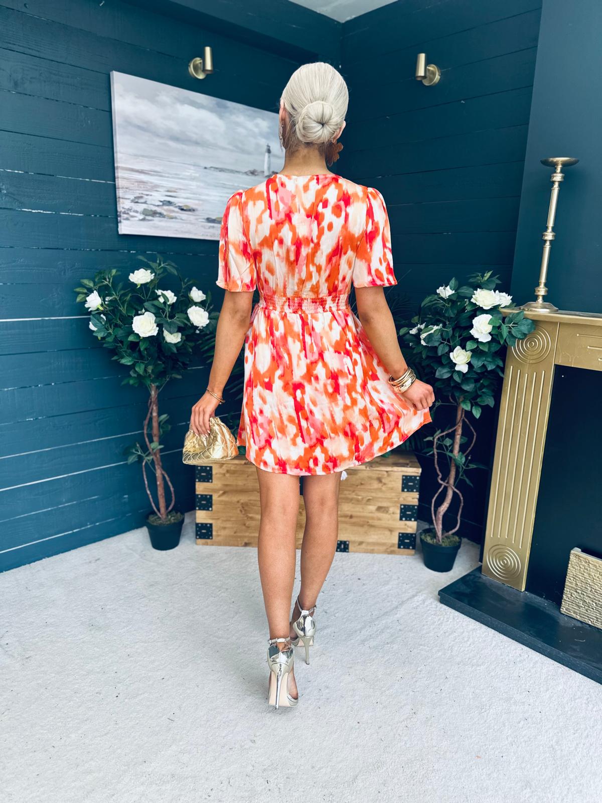 Daria Banded Mini Dress Amber