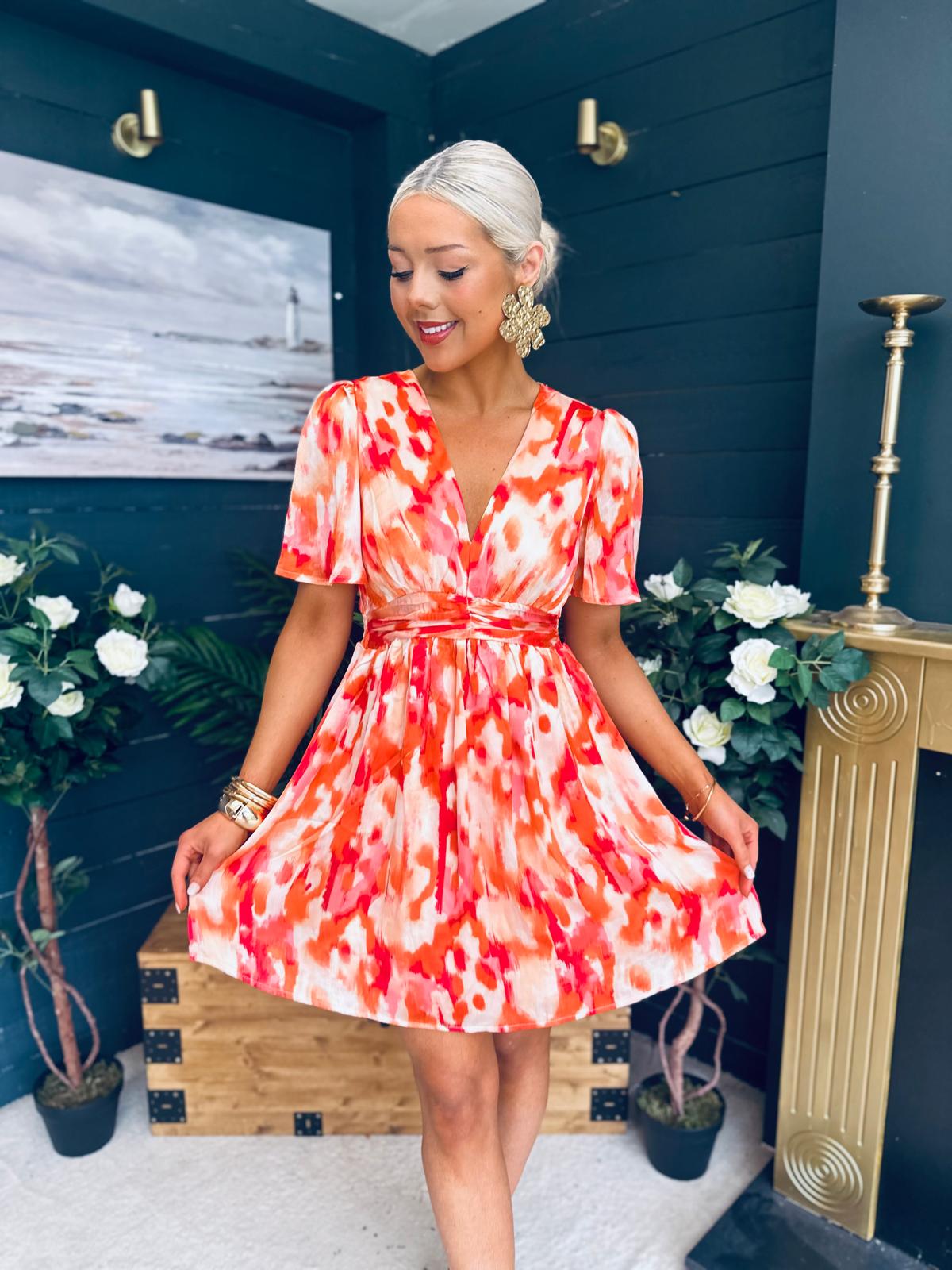 Daria Banded Mini Dress Amber