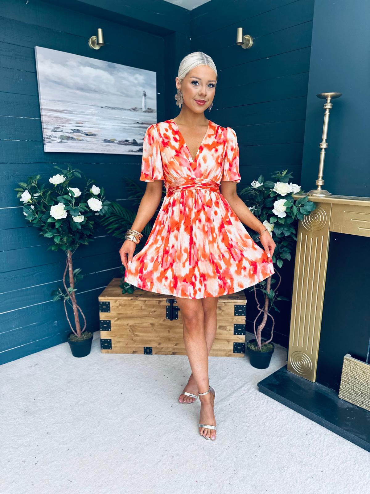 Daria Banded Mini Dress Amber