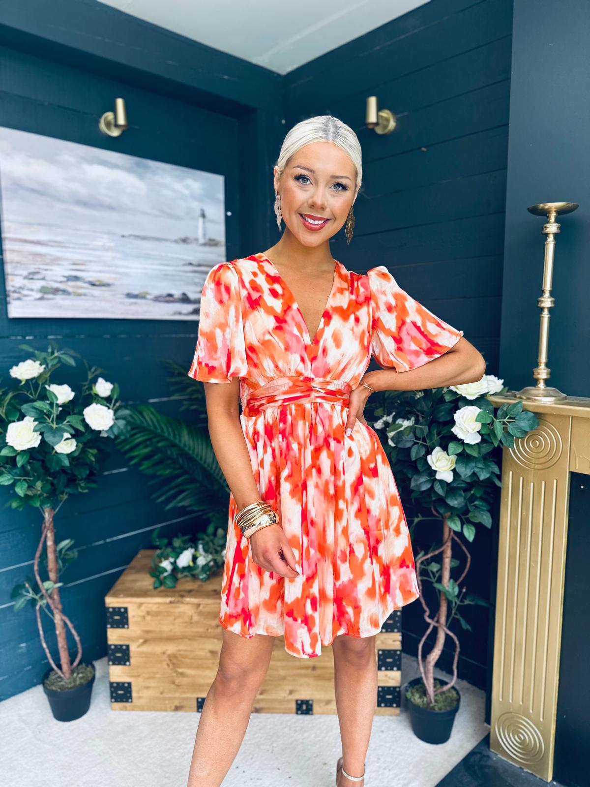Daria Banded Mini Dress Amber