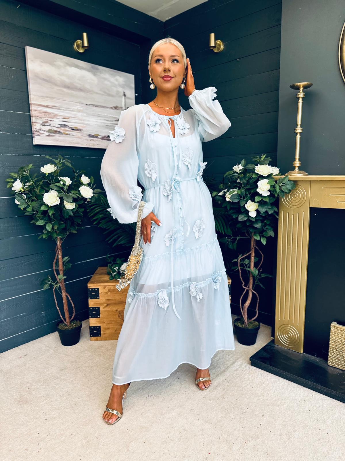 Enya Embellished Occasion Dress Pastel