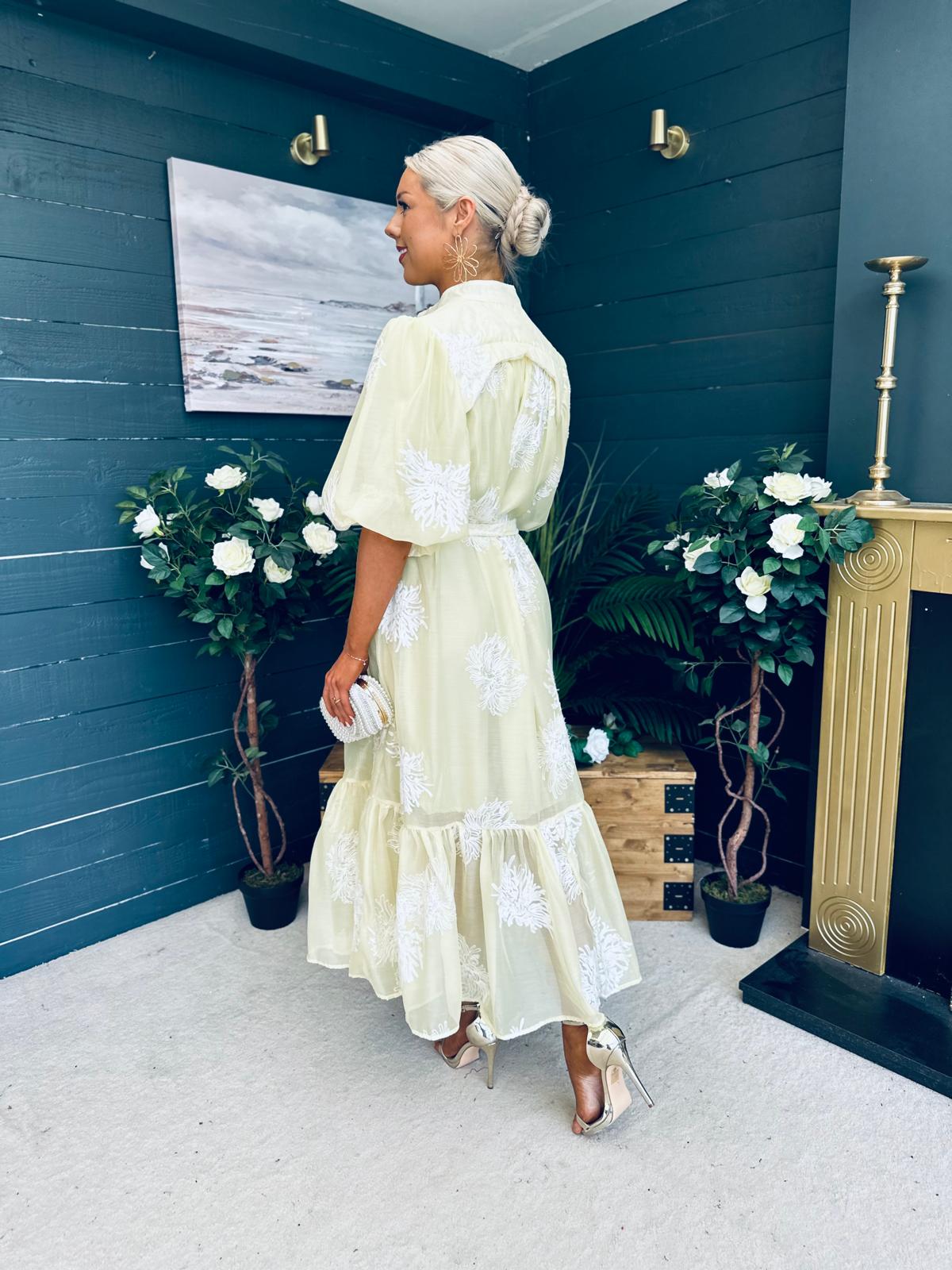 Brodie Detailed Occasion Dress Yellow
