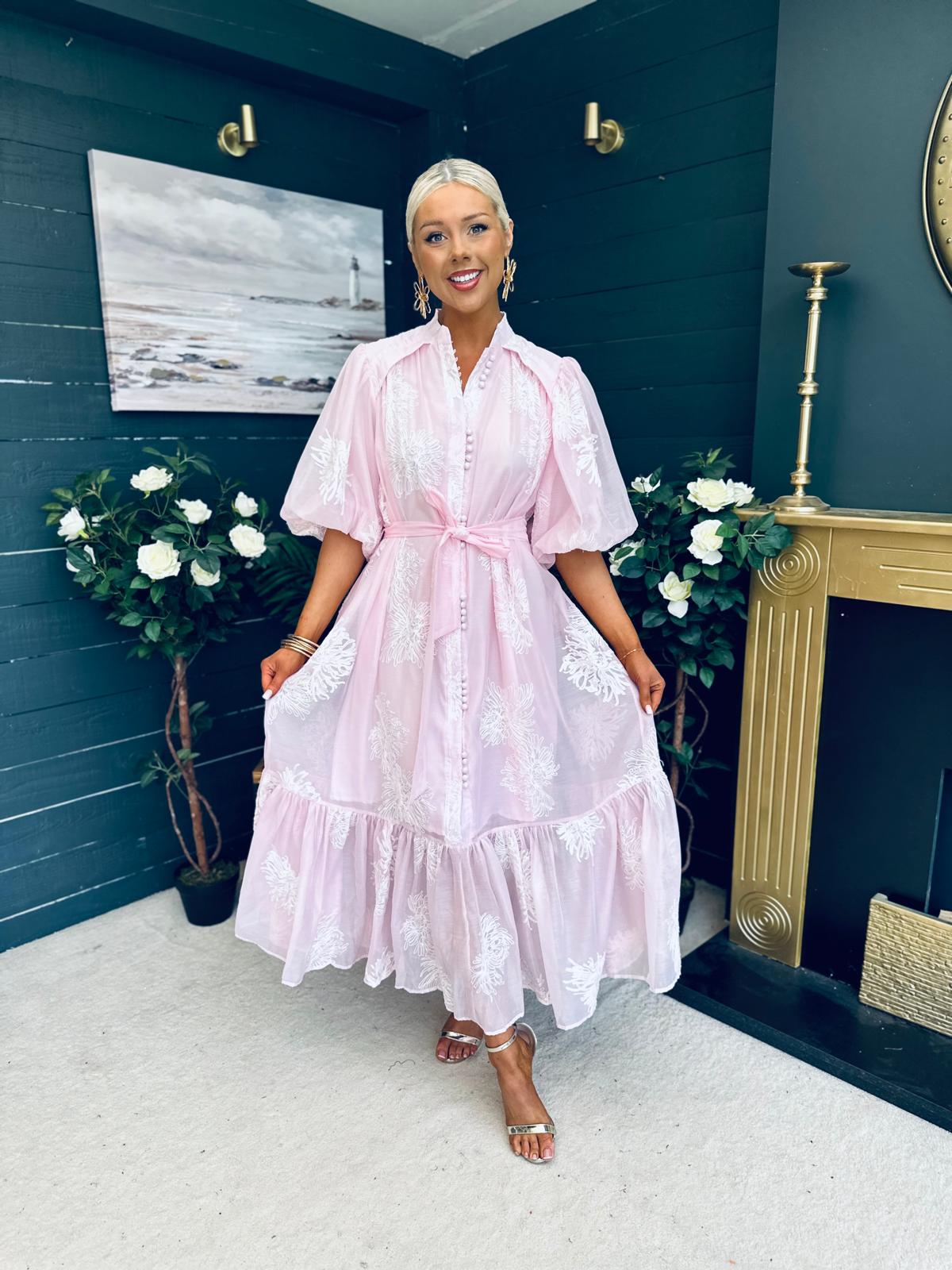 Brodie Detailed Occasion Dress Pwr Pink