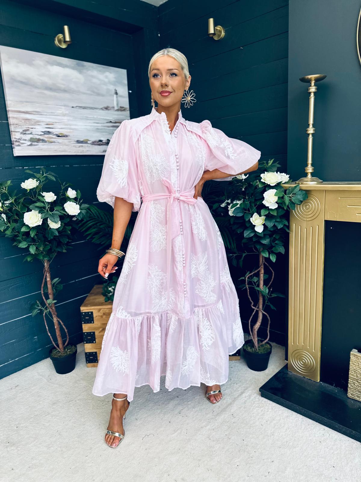 Brodie Detailed Occasion Dress Pwr Pink