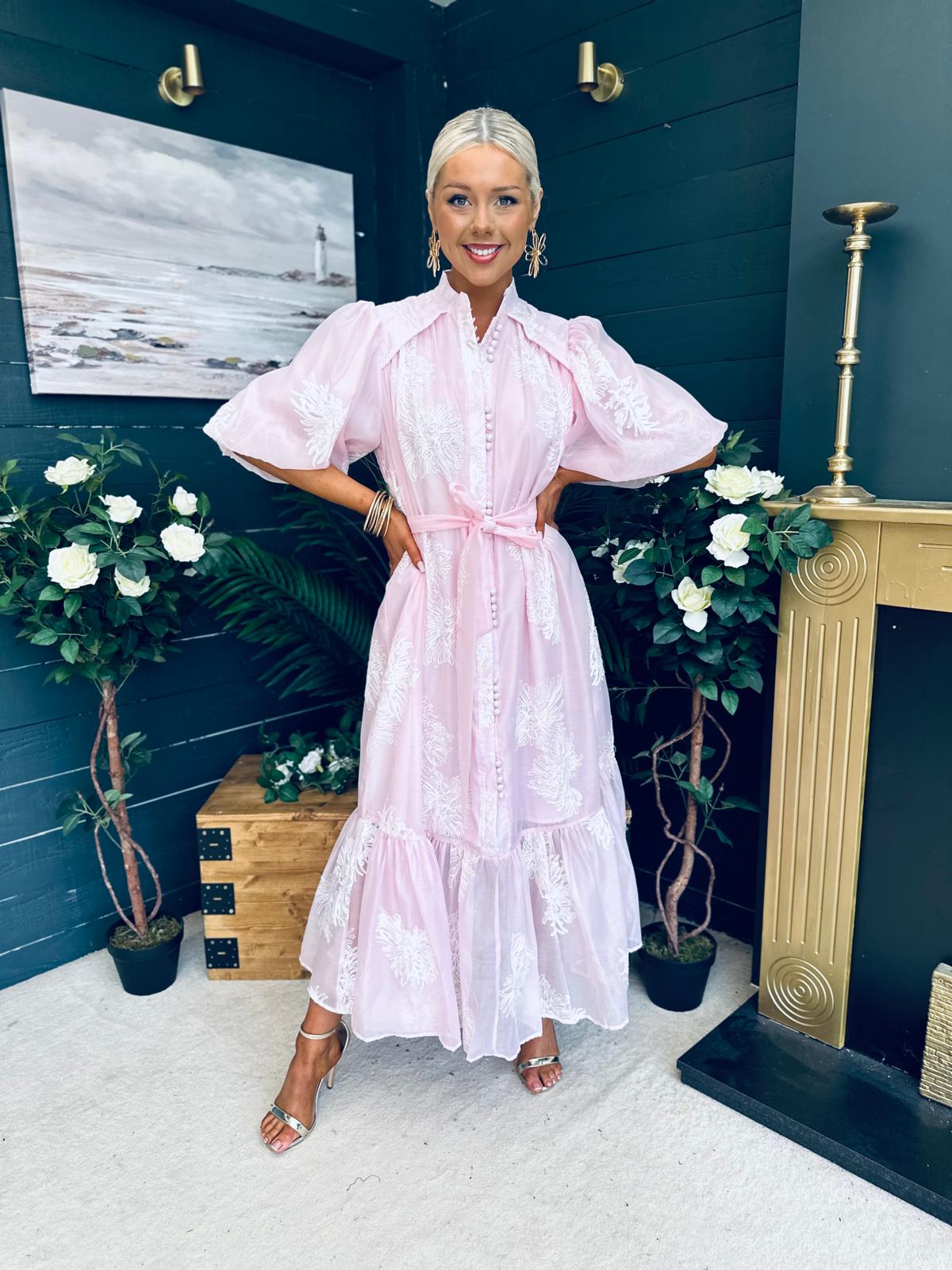 Brodie Detailed Occasion Dress Pwr Pink