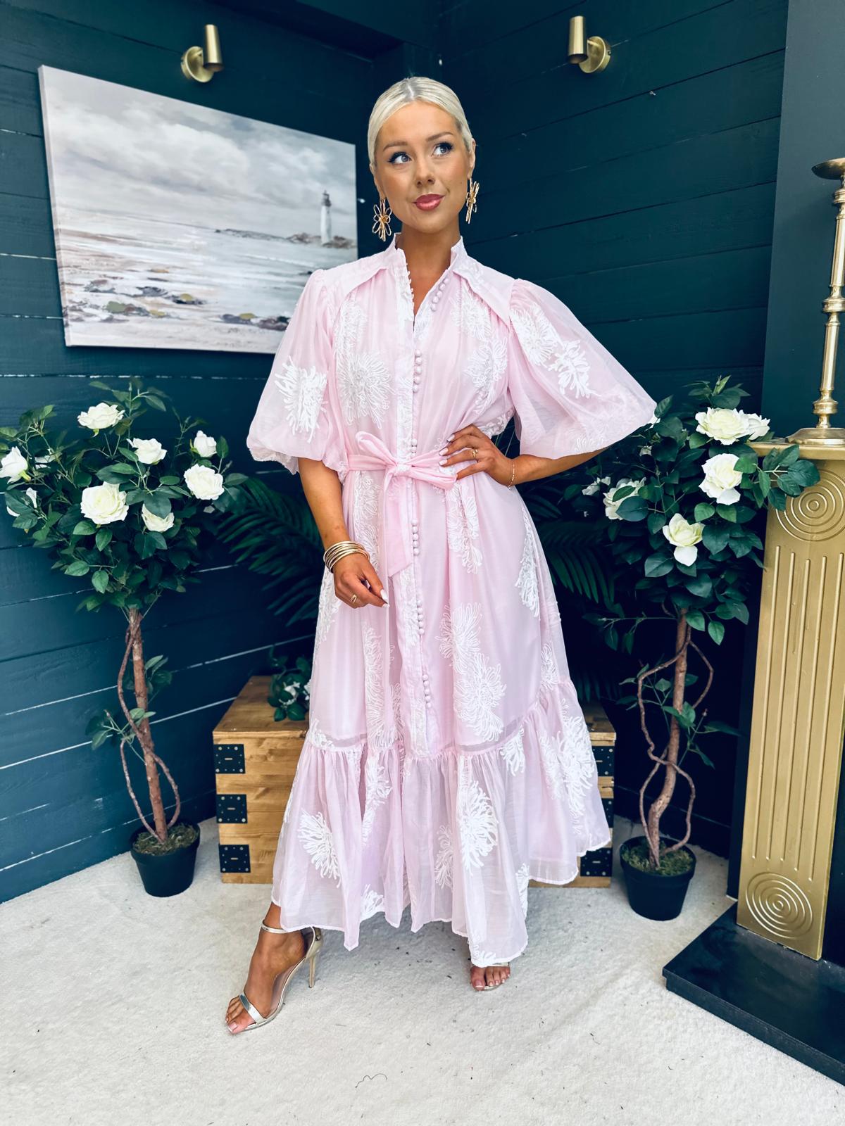 Brodie Detailed Occasion Dress Pwr Pink