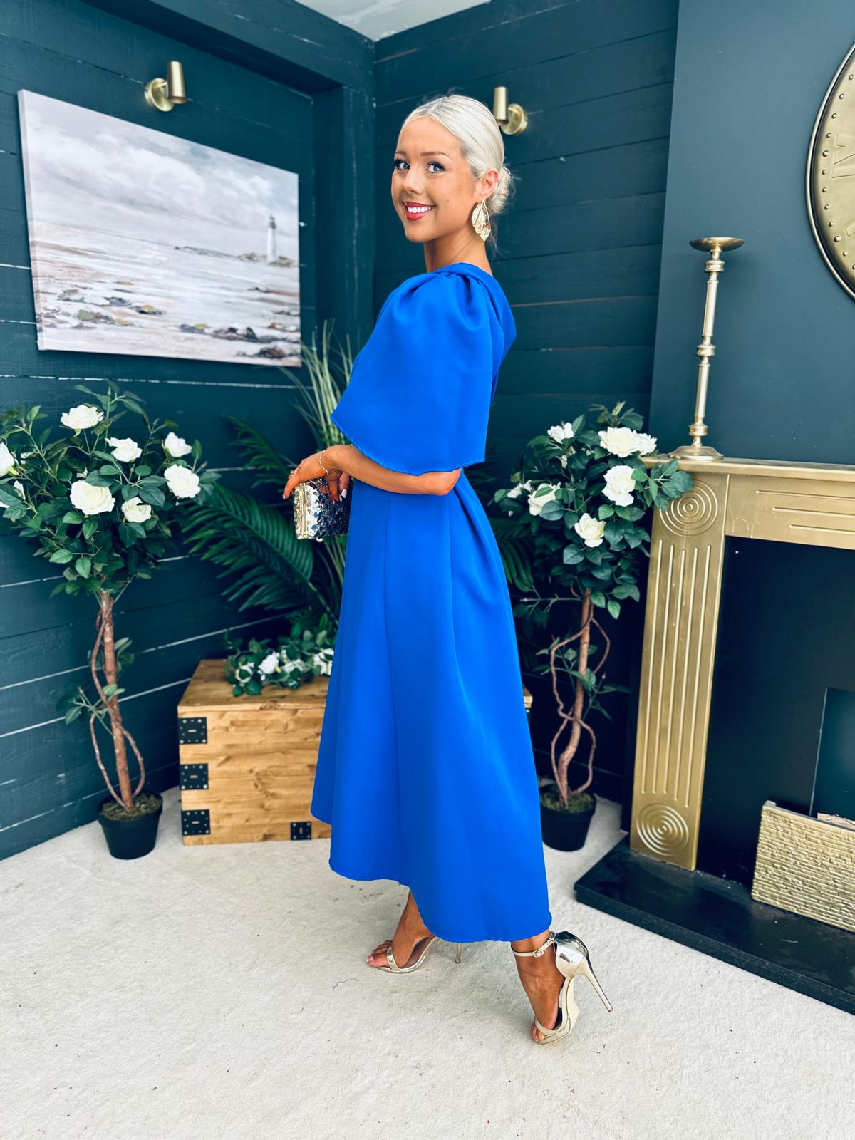 Laura Detailed Occasion Dress Cobalt