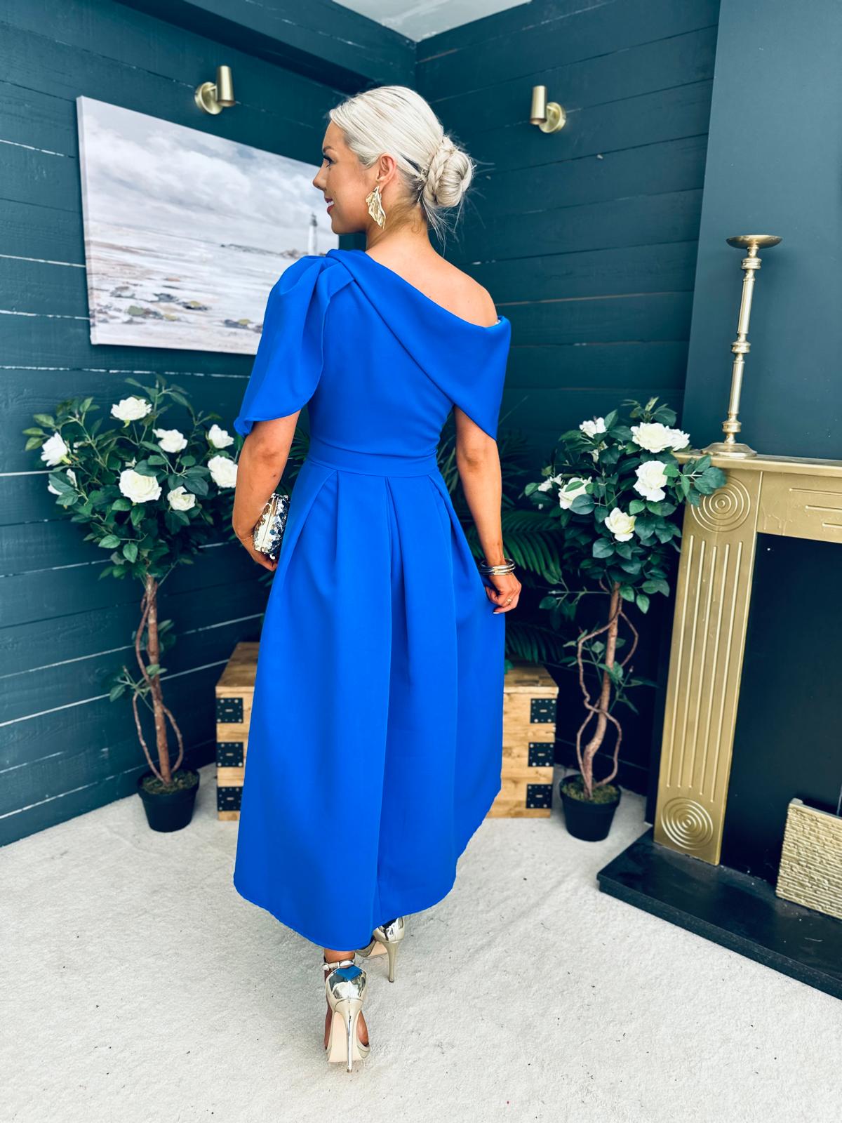 Laura Detailed Occasion Dress Cobalt