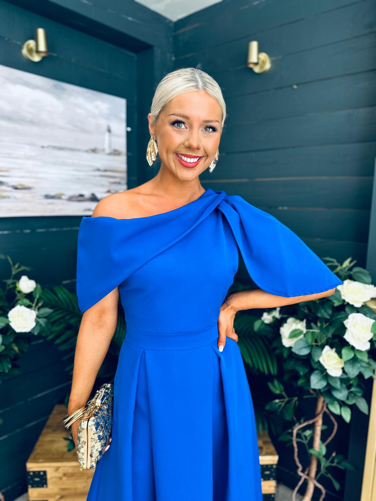 Laura Detailed Occasion Dress Cobalt
