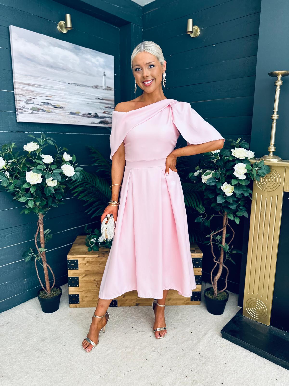 Laura Detailed Occasion Dress Pwr Pink