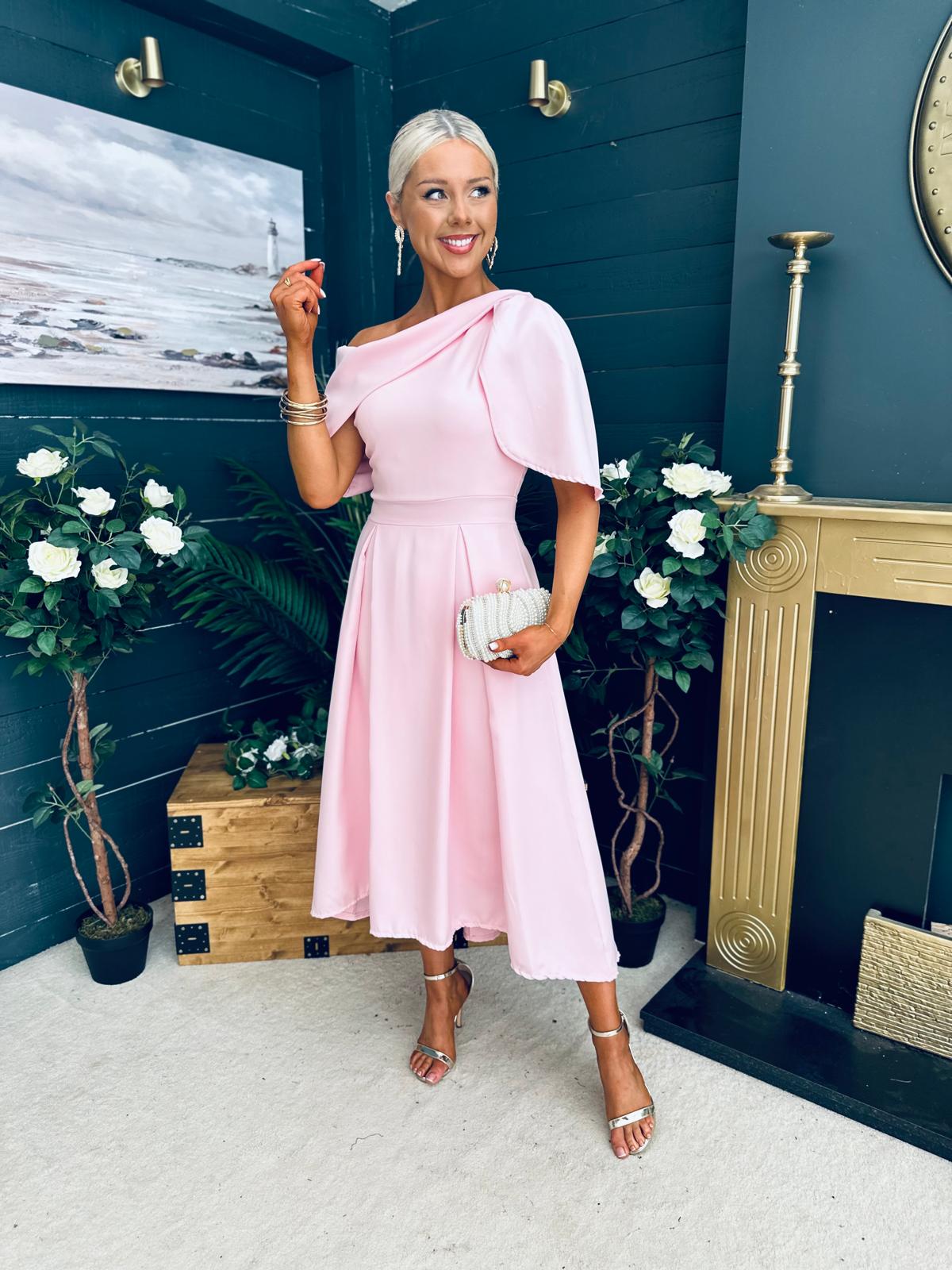 Laura Detailed Occasion Dress Pwr Pink