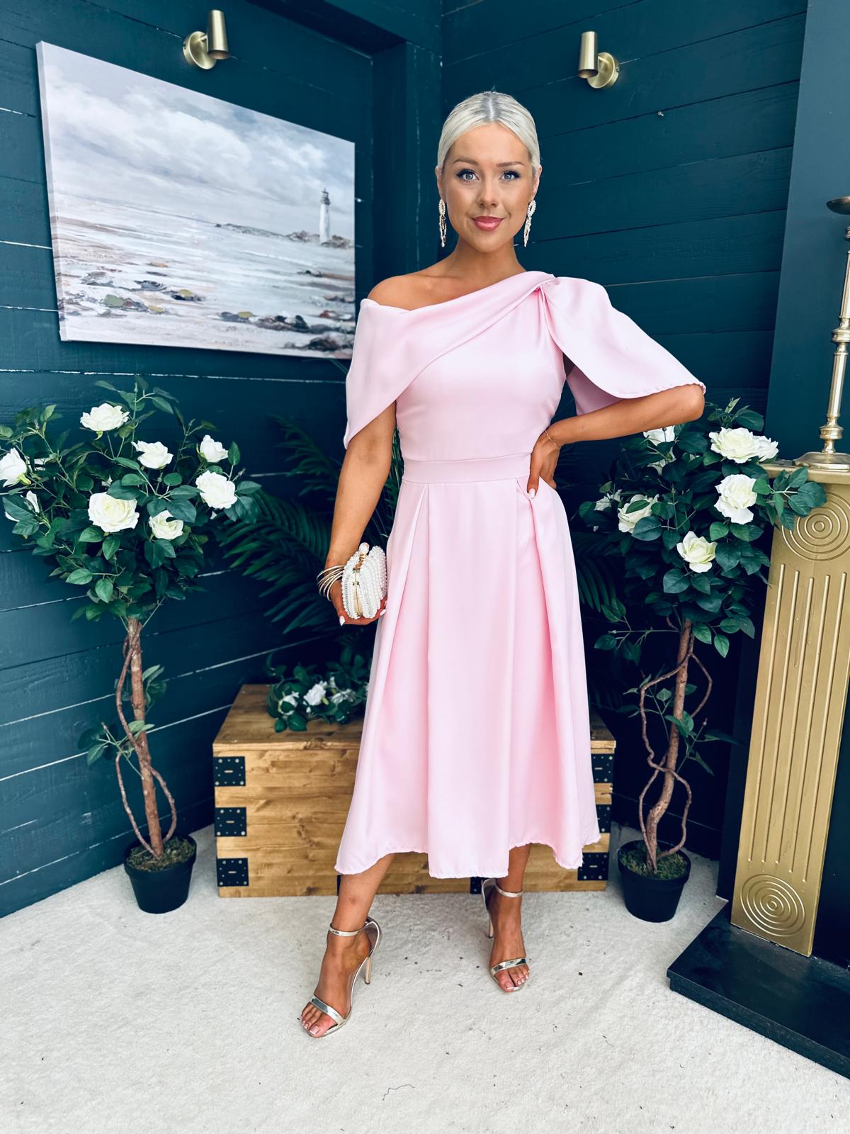 Laura Detailed Occasion Dress Pwr Pink
