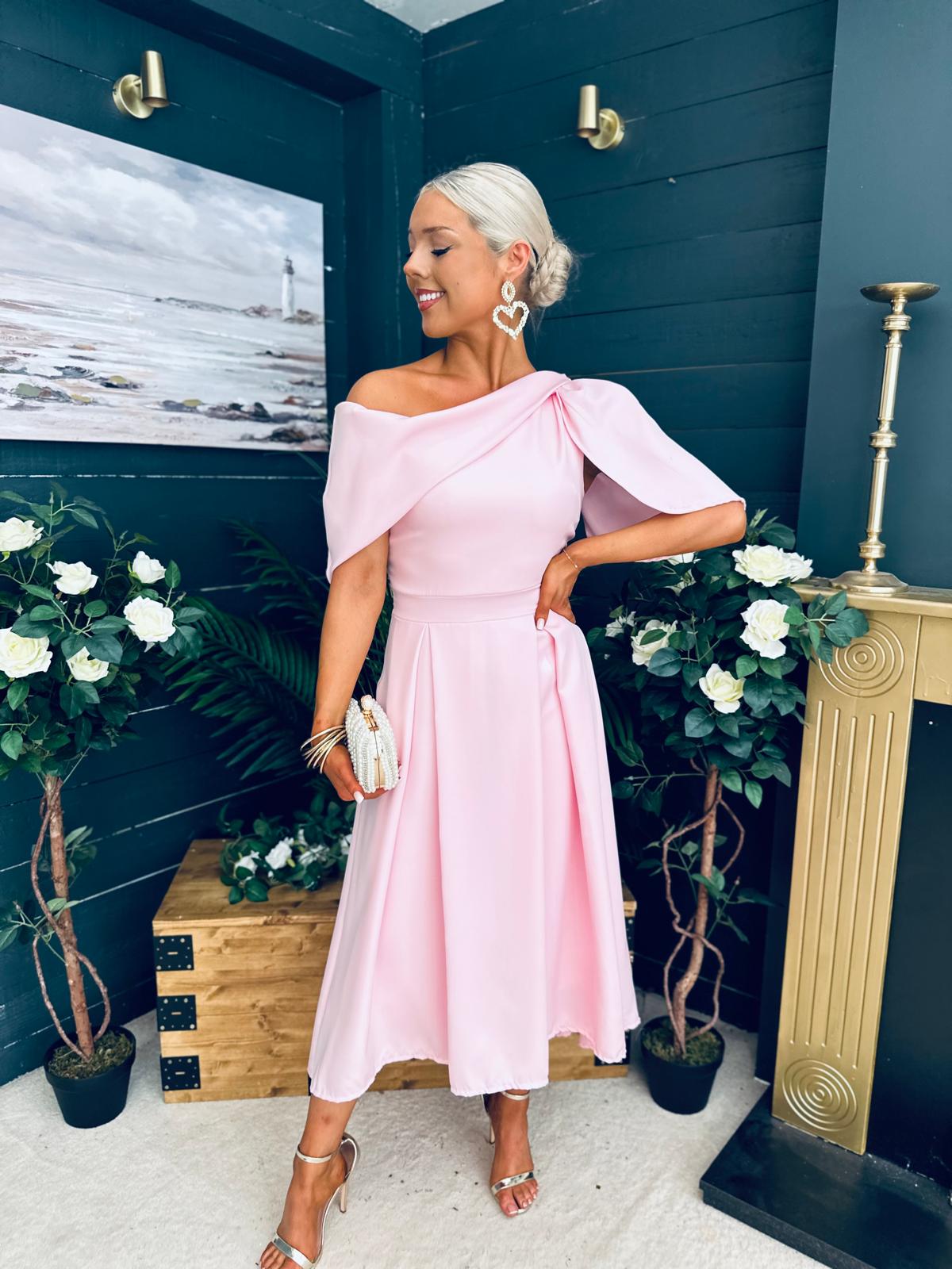 Laura Detailed Occasion Dress Pwr Pink