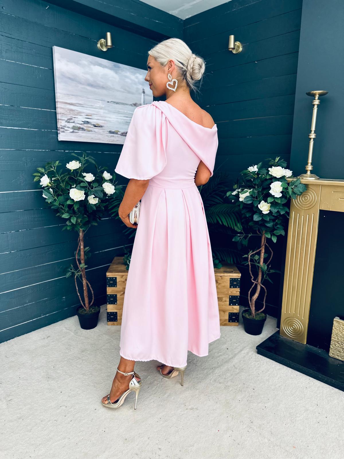 Laura Detailed Occasion Dress Pwr Pink