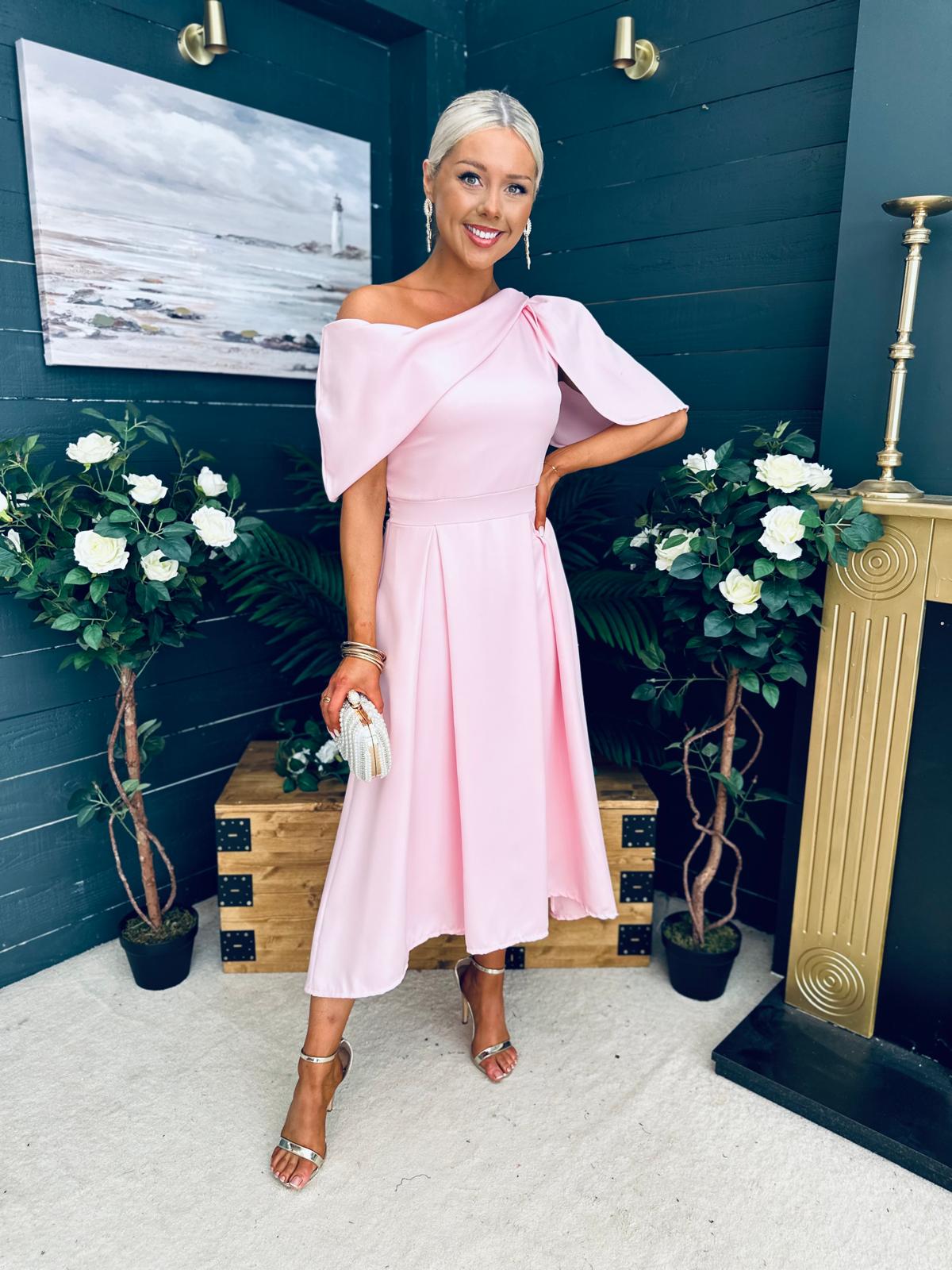 Laura Detailed Occasion Dress Pwr Pink