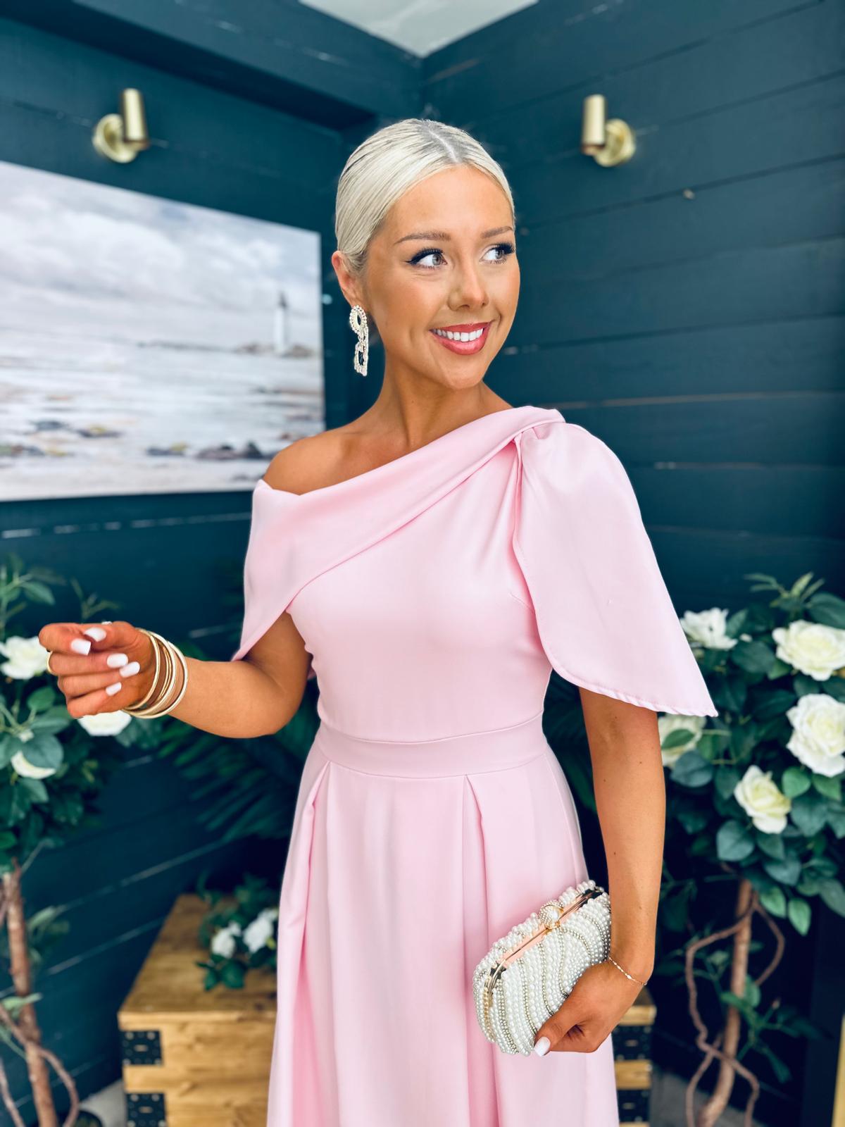 Laura Detailed Occasion Dress Pwr Pink